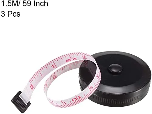 متر خیاطی پارچه ای XYWHPGV برای بدن، 150 سانتی متر/60 اینچ، متر نواری جمع شونده نرم دو طرفه برای خیاطی، مشکی، 3 عدد (3716d 6a14c 7653f 60730 ff26b 30a46) متر خیاطی پارچه ای XYWHPGV برای بدن، 150 سانتی متر/60 اینچ، متر نواری جمع شونده نرم دو طرفه برای خیاطی، مشکی، 3 عدد (3716d 6a14c 7653f 60730 ff26b 30a46)