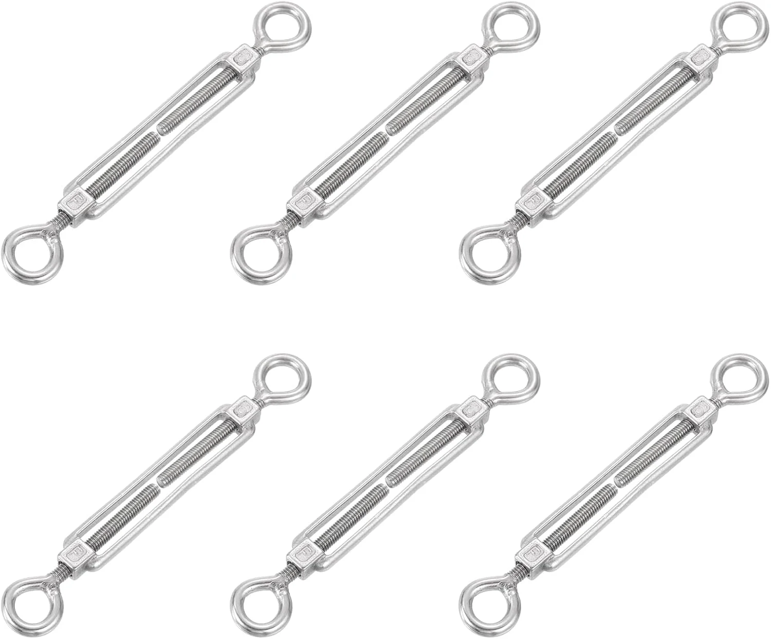 یوکسل 6 عددی بست فلزی M6 با چشمی و چشمی، کشش سیم طناب، بست فلزی استیل ضد زنگ 304 قابل تنظیم برای سایبان، بند رخت