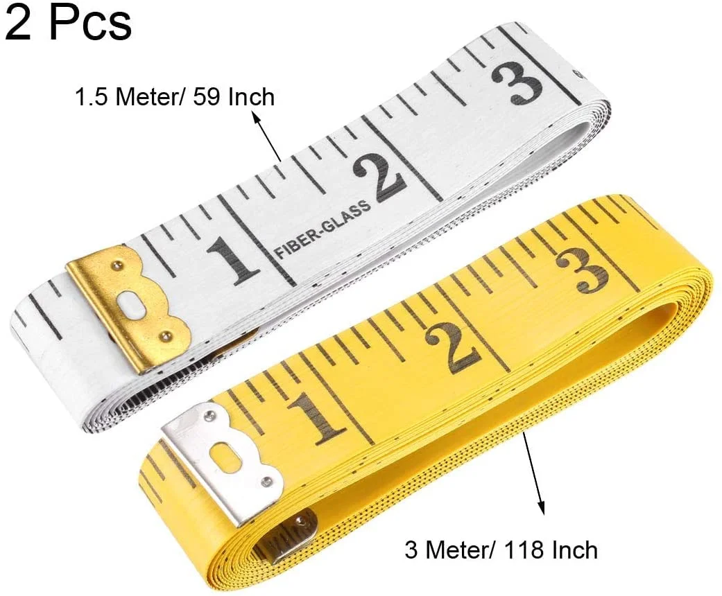 متر خیاطی پارچه ای XYWHPGV برای اندازه گیری بدن، متر نواری نرم دو طرفه برای خیاطی، 3 متر و 1.5 متر، زرد و سفید، 2 عدد (126a1 95d23 1a798 7f5ad c40b5 1d75a متر خیاطی پارچه ای XYWHPGV برای اندازه گیری بدن، متر نواری نرم دو طرفه برای خیاطی، 3 متر و 1.5 متر، زرد و سفید، 2 عدد (126a1 95d23 1a798 7f5ad c40b5 1d75a