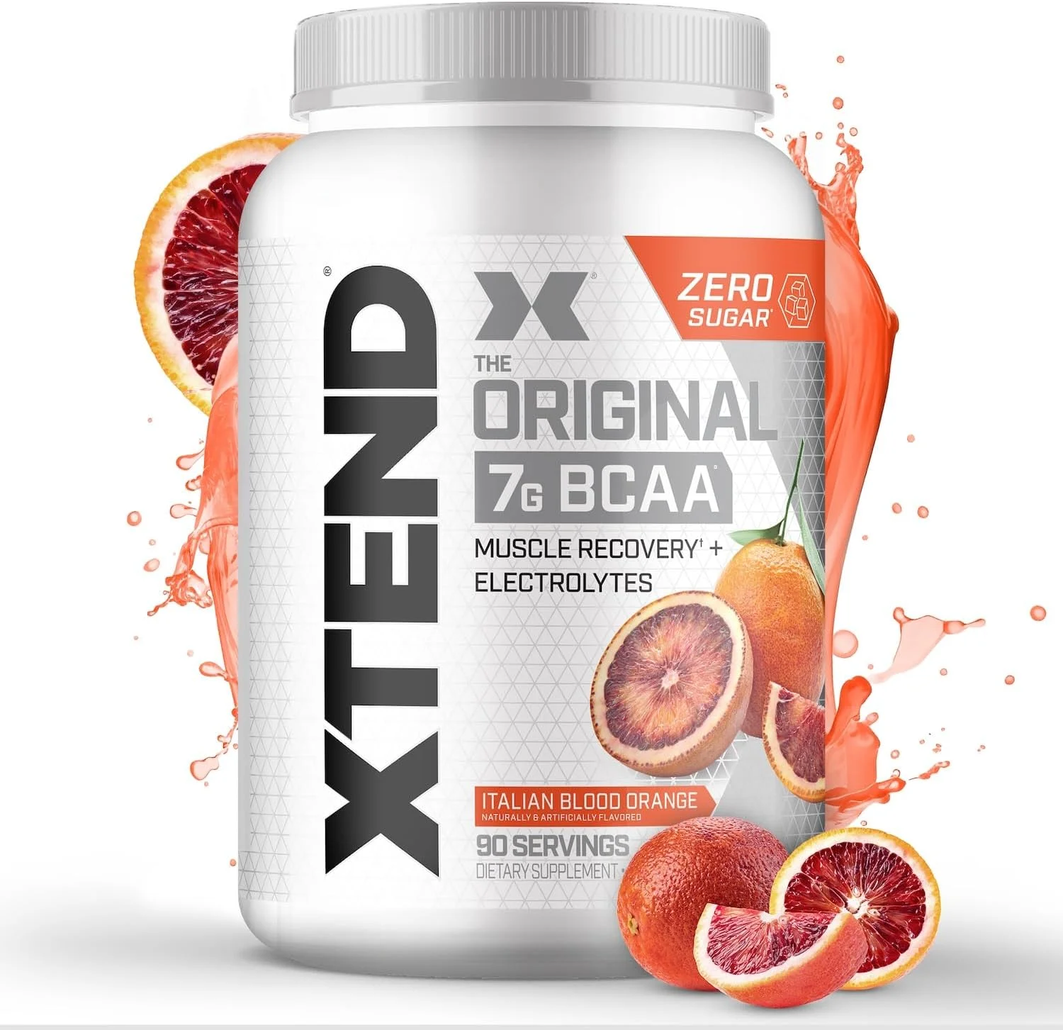 پودر BCAA اورجینال XTEND با طعم پرتقال خونی ایتالیایی - بدون کالری، بدون کربوهیدرات، بدون شکر - نوشیدنی ریکاوری عضلات بعد از تمرین با آمینو اسیدها - 7 گرم BCAA برای مردان و زنان - 90 سروینگ