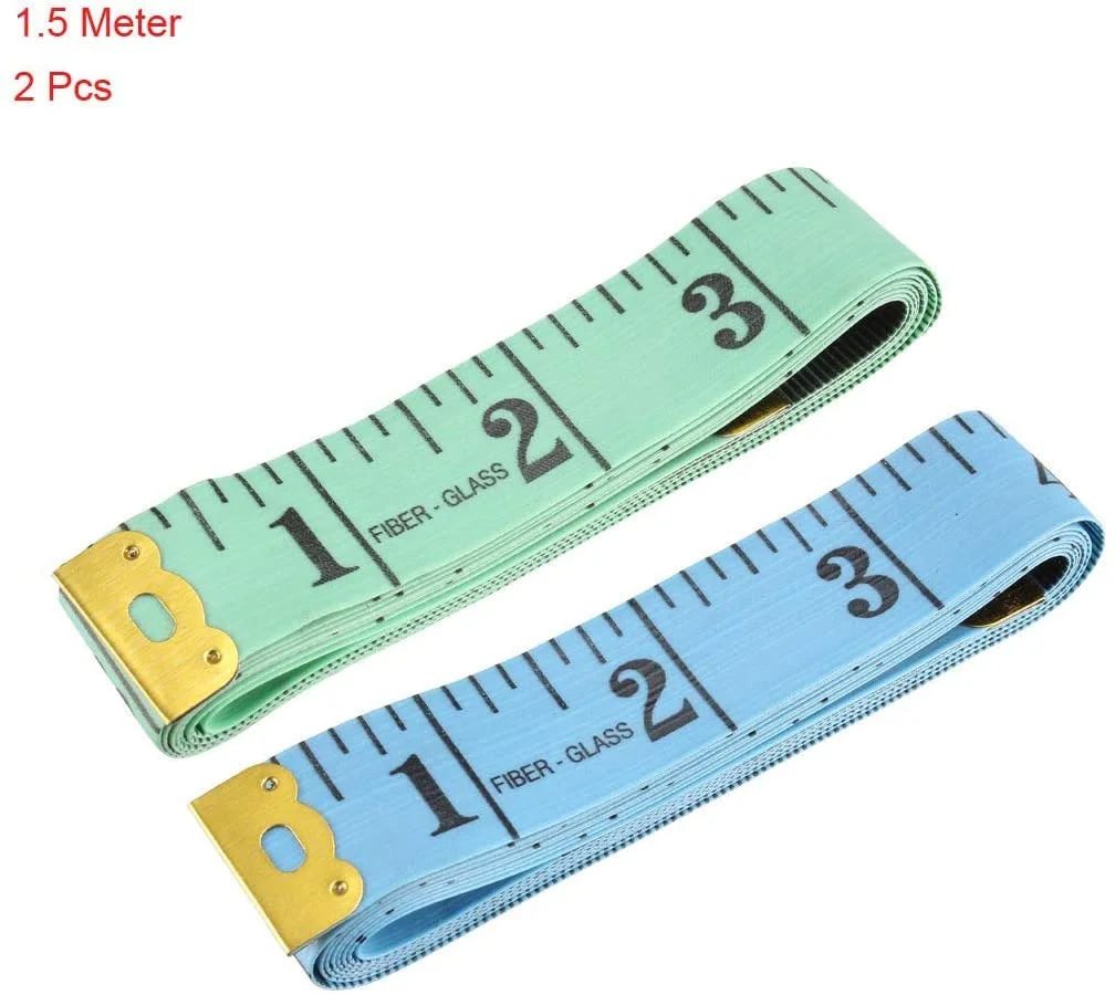 متر خیاطی پارچه ای XYWHPGV برای بدن 150 سانتی متری، متر نرم دو طرفه برای خیاطی، 2 عدد رنگ تصادفی متر خیاطی پارچه ای XYWHPGV برای بدن 150 سانتی متری، متر نرم دو طرفه برای خیاطی، 2 عدد رنگ تصادفی