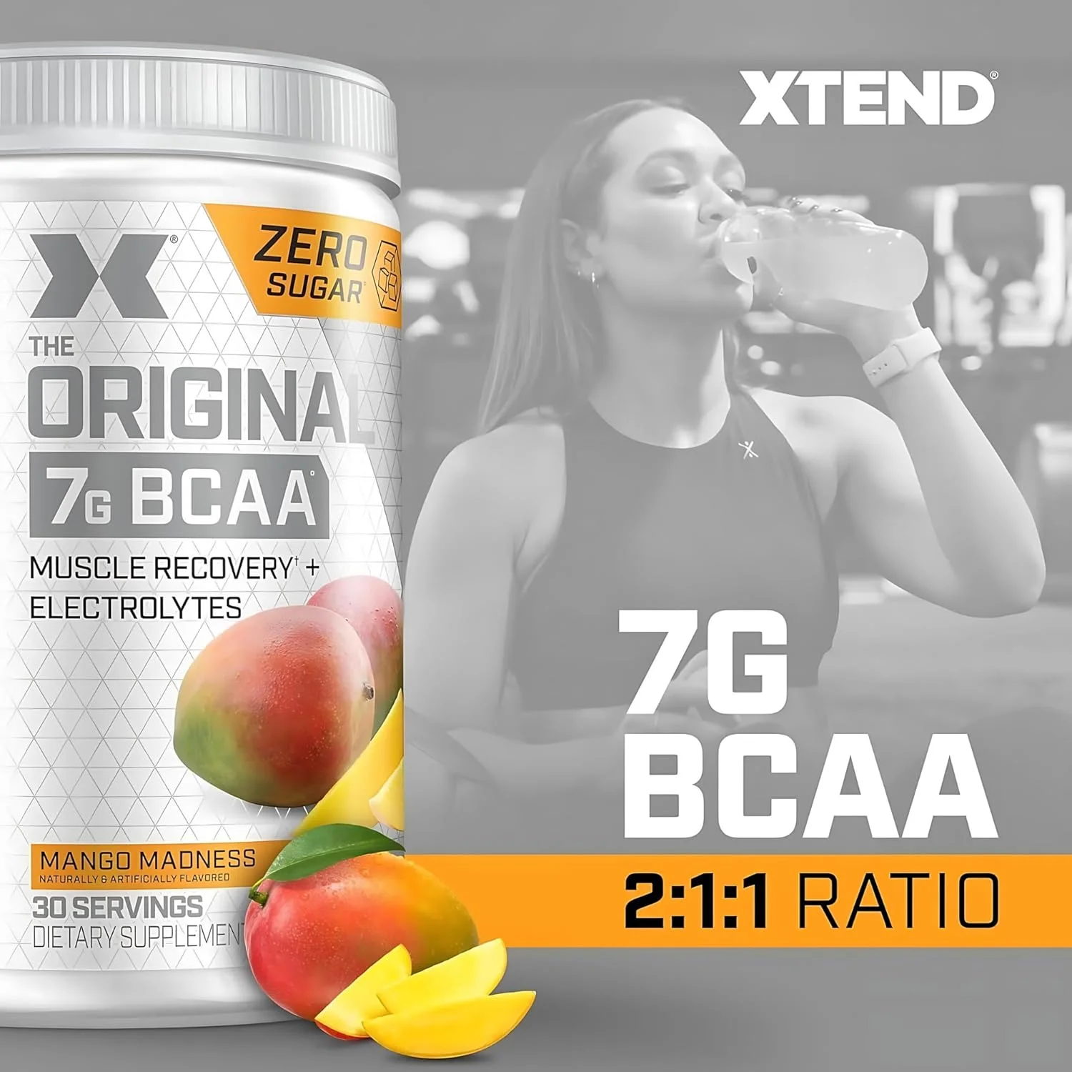 پودر BCAA اورجینال XTEND با طعم انبه دیوانگی | بدون کالری، بدون کربوهیدرات، بدون شکر - نوشیدنی ریکاوری عضلات بعد از تمرین با آمینو اسیدها - 7 گرم BCAA برای مردان و زنان | 30 سروینگ پودر BCAA اورجینال XTEND با طعم انبه دیوانگی | بدون کالری، بدون کربوهیدرات، بدون شکر - نوشیدنی ریکاوری عضلات بعد از تمرین با آمینو اسیدها - 7 گرم BCAA برای مردان و زنان | 30 سروینگ
