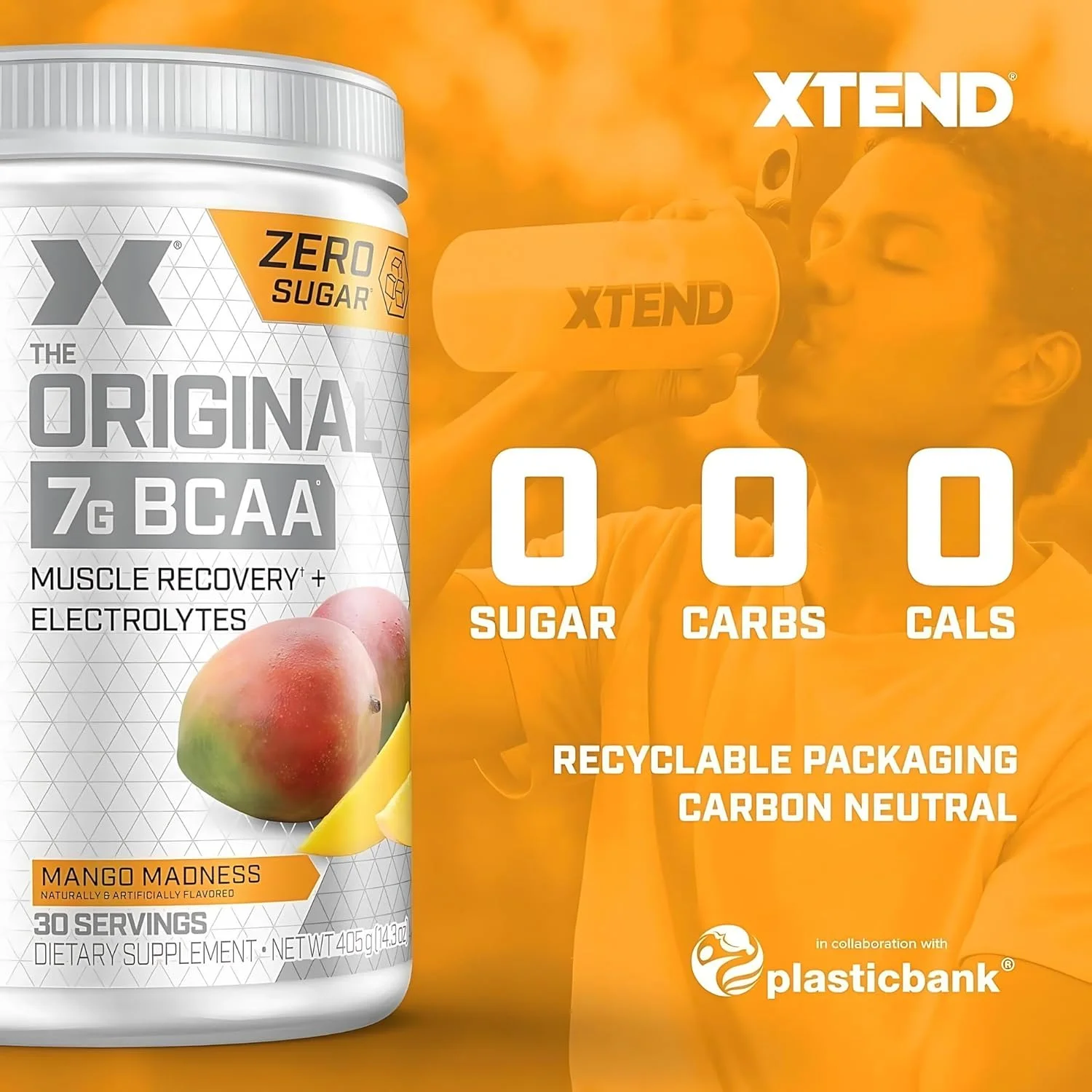 پودر BCAA اورجینال XTEND با طعم انبه دیوانگی | بدون کالری، بدون کربوهیدرات، بدون شکر - نوشیدنی ریکاوری عضلات بعد از تمرین با آمینو اسیدها - 7 گرم BCAA برای مردان و زنان | 30 سروینگ پودر BCAA اورجینال XTEND با طعم انبه دیوانگی | بدون کالری، بدون کربوهیدرات، بدون شکر - نوشیدنی ریکاوری عضلات بعد از تمرین با آمینو اسیدها - 7 گرم BCAA برای مردان و زنان | 30 سروینگ