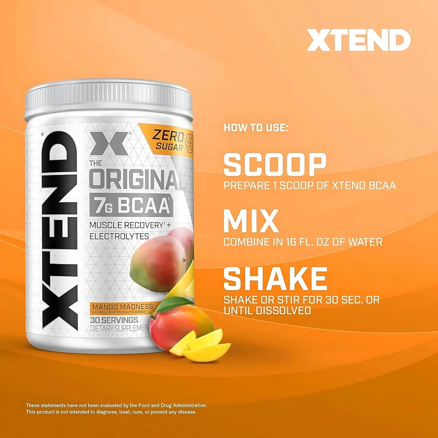 پودر BCAA اورجینال XTEND با طعم انبه دیوانگی | بدون کالری، بدون کربوهیدرات، بدون شکر - نوشیدنی ریکاوری عضلات بعد از تمرین با آمینو اسیدها - 7 گرم BCAA برای مردان و زنان | 30 سروینگ پودر BCAA اورجینال XTEND با طعم انبه دیوانگی | بدون کالری، بدون کربوهیدرات، بدون شکر - نوشیدنی ریکاوری عضلات بعد از تمرین با آمینو اسیدها - 7 گرم BCAA برای مردان و زنان | 30 سروینگ