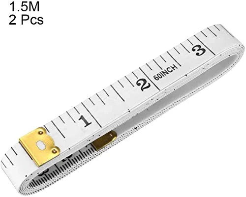 متر خیاطی پارچه ای XYWHPGV برای بدن، 150 سانتی متر، متر نواری نرم دو طرفه برای خیاطی، بسته 2 عددی، سفید متر خیاطی پارچه ای XYWHPGV برای بدن، 150 سانتی متر، متر نواری نرم دو طرفه برای خیاطی، بسته 2 عددی، سفید