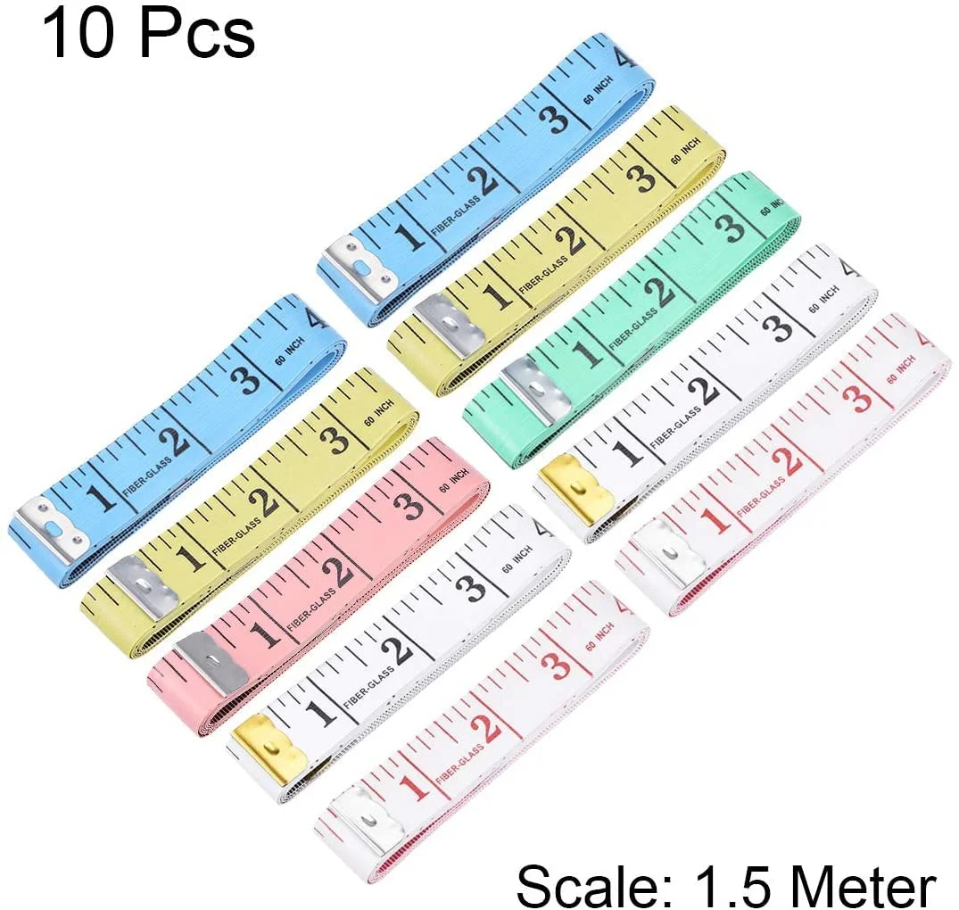متر خیاطی پارچه ای XYWHPGV برای بدن، 150 سانتی متر، متر نواری نرم دو طرفه برای خیاطی، 1.5 متری، رنگ تصادفی، بسته 10 عددی (59d15 9070a 7bb48 38a4b c02d2 342b1 متر خیاطی پارچه ای XYWHPGV برای بدن، 150 سانتی متر، متر نواری نرم دو طرفه برای خیاطی، 1.5 متری، رنگ تصادفی، بسته 10 عددی (59d15 9070a 7bb48 38a4b c02d2 342b1