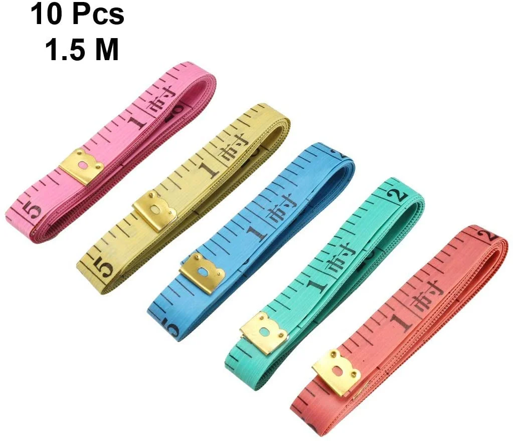 متر خیاطی پارچه ای XYWHPGV برای اندازه گیری بدن، متر نرم دو طرفه برای خیاطی، 1.5 متری، بسته 10 عددی زرد متر خیاطی پارچه ای XYWHPGV برای اندازه گیری بدن، متر نرم دو طرفه برای خیاطی، 1.5 متری، بسته 10 عددی زرد