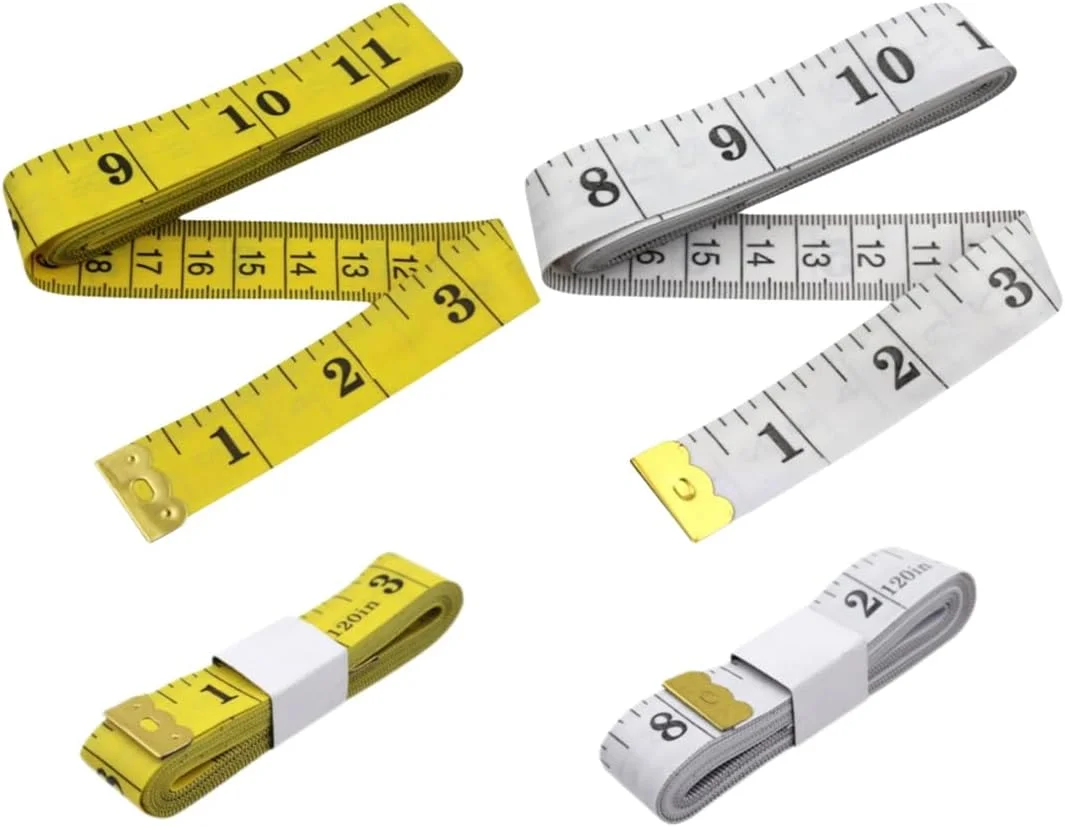 نوار اندازه گیری خیاطی انعطاف پذیر دو طرفه WUSJCOF، 2 عددی، با دکمه، نوار اندازه گیری محیط برای مصارف خانگی، صنعتگران، خیاطان (200 سانتی متر/79 اینچ)