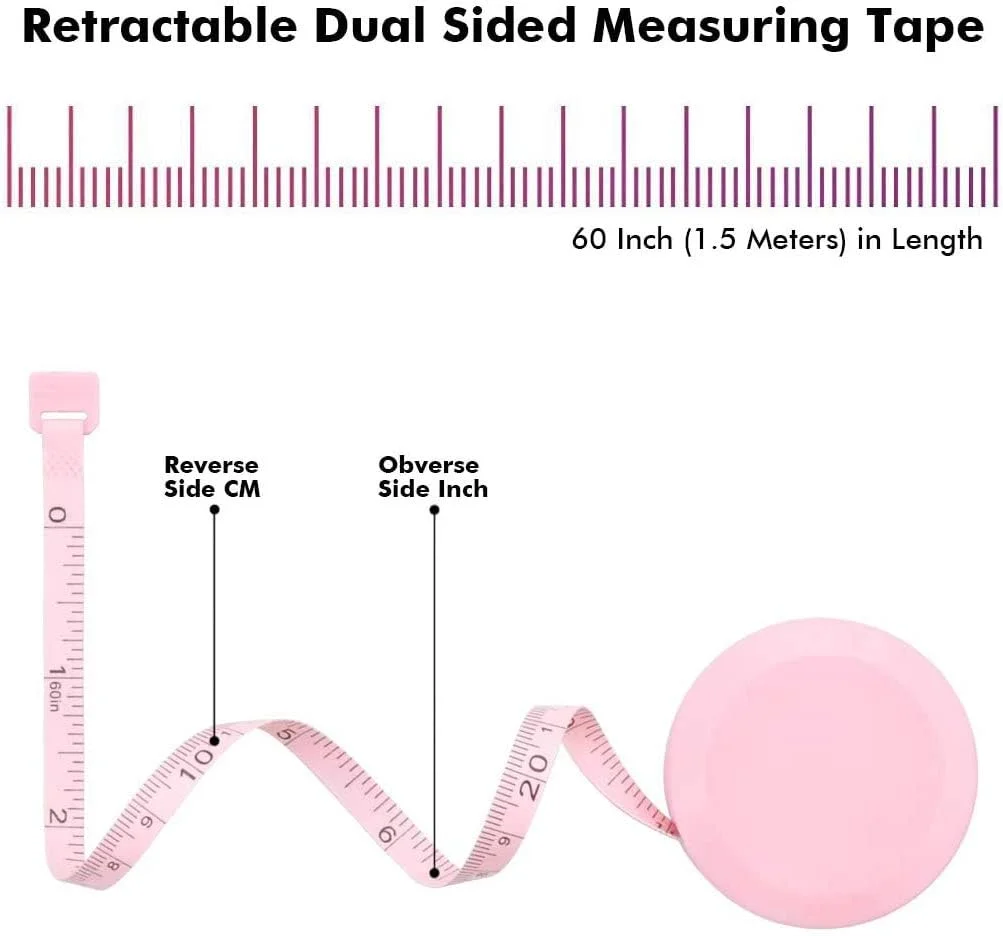 متر خیاطی وینتاپ برای بدن، خیاطی و پارچه - متر خیاطی دو طرفه، 1.5 متر، صورتی متر خیاطی وینتاپ برای بدن، خیاطی و پارچه - متر خیاطی دو طرفه، 1.5 متر، صورتی