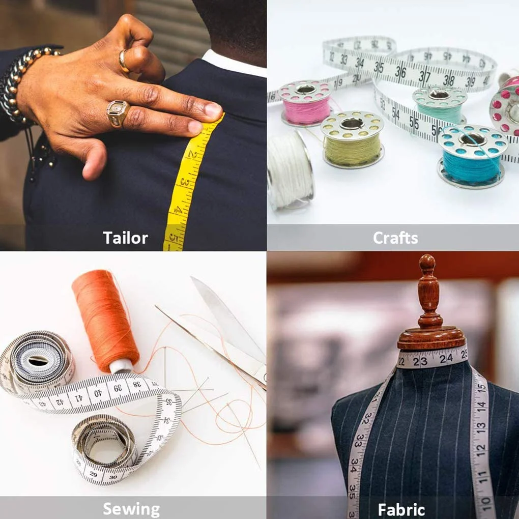 متر خیاطی دو طرفه بدنه WINTAPE، متر خیاطی دو طرفه، خط کش اندازه گیری پارچه، نوار نرم برای اندازه گیری دور سینه/کمر خانواده، 60 اینچ/150 سانتی متر (16 میلی متر) مشکی متر خیاطی دو طرفه بدنه WINTAPE، متر خیاطی دو طرفه، خط کش اندازه گیری پارچه، نوار نرم برای اندازه گیری دور سینه/کمر خانواده، 60 اینچ/150 سانتی متر (16 میلی متر) مشکی