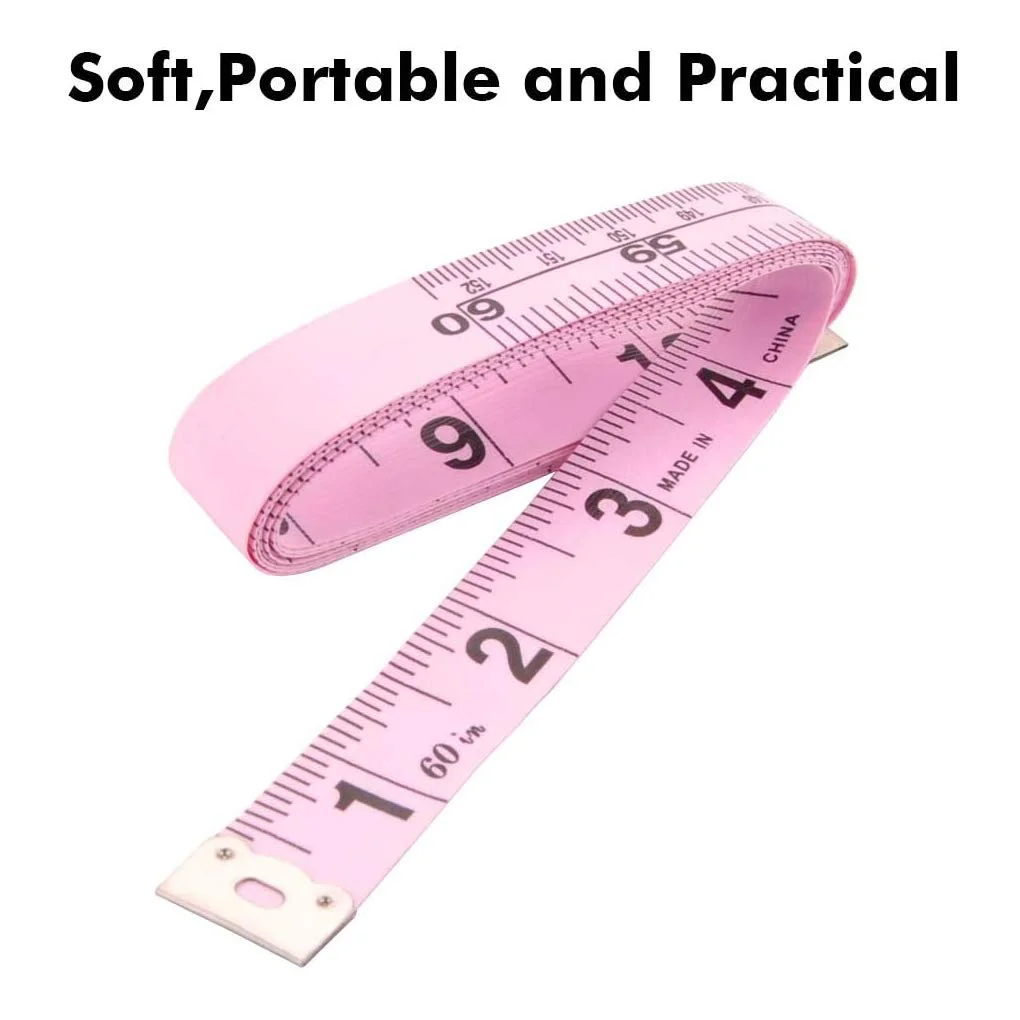 متر خیاطی بدن WINTAPE، متر اندازه گیری بدن نرم، متر خیاطی پارچه ای، 150 سانتی متر، صورتی، متر نواری دو طرفه جمع شونده (2 عدد) متر خیاطی بدن WINTAPE، متر اندازه گیری بدن نرم، متر خیاطی پارچه ای، 150 سانتی متر، صورتی، متر نواری دو طرفه جمع شونده (2 عدد)