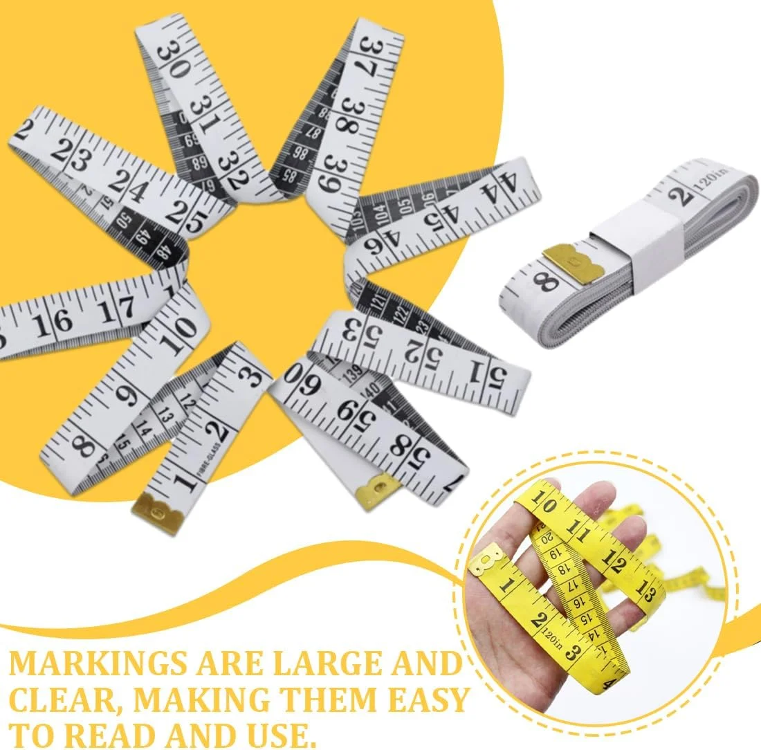 نوار اندازه گیری خیاطی انعطاف پذیر دو طرفه WUSJCOF، 2 عددی، با دکمه، نوار اندازه گیری محیط برای مصارف خانگی، صنعتگران، خیاطان (200 سانتی متر/79 اینچ) نوار اندازه گیری خیاطی انعطاف پذیر دو طرفه WUSJCOF، 2 عددی، با دکمه، نوار اندازه گیری محیط برای مصارف خانگی، صنعتگران، خیاطان (200 سانتی متر/79 اینچ)