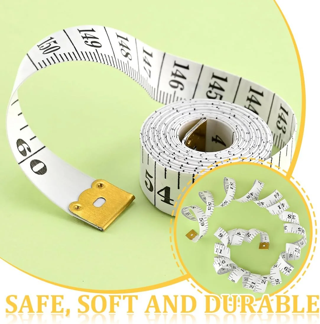 نوار اندازه گیری خیاطی انعطاف پذیر دو طرفه WUSJCOF، 2 عددی، با دکمه، نوار اندازه گیری محیط برای مصارف خانگی، صنعتگران، خیاطان (200 سانتی متر/79 اینچ) نوار اندازه گیری خیاطی انعطاف پذیر دو طرفه WUSJCOF، 2 عددی، با دکمه، نوار اندازه گیری محیط برای مصارف خانگی، صنعتگران، خیاطان (200 سانتی متر/79 اینچ)