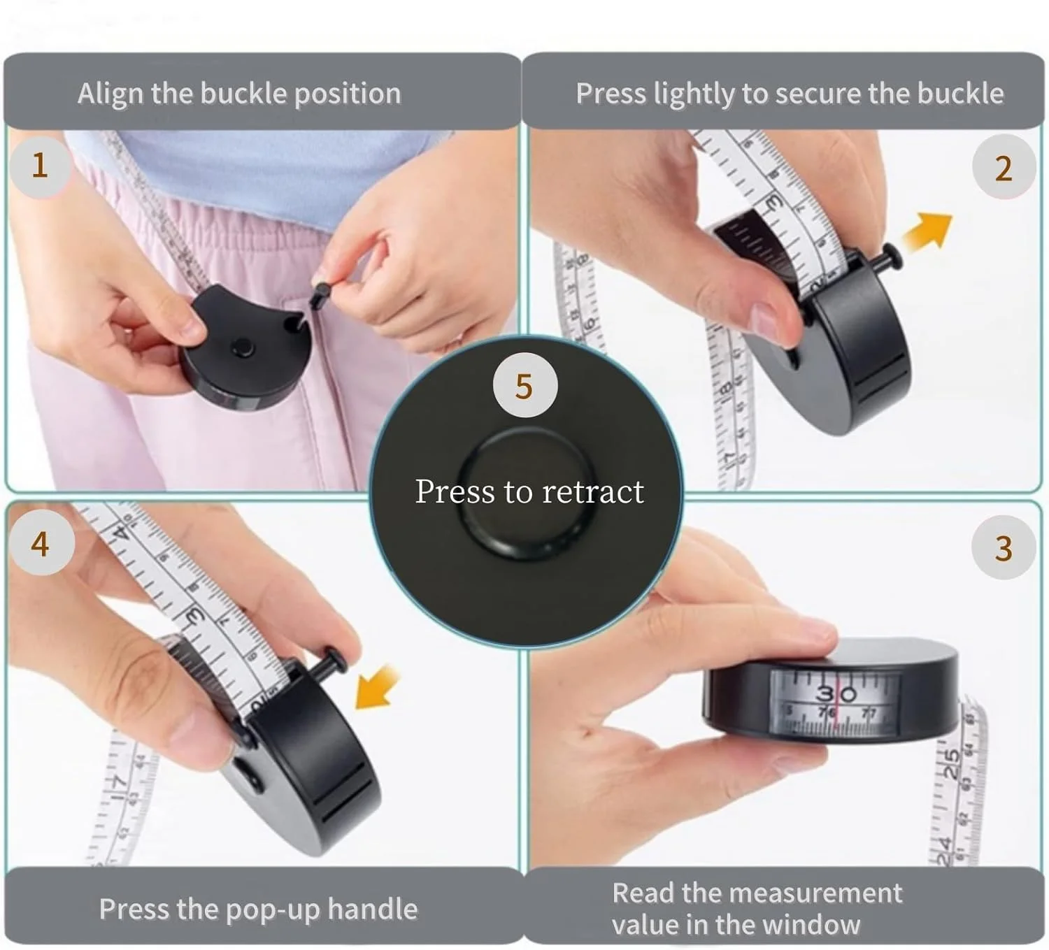 متر خیاطی بدن Wokaku با پین قفل شونده، نمایشگر پنجره ای، مقیاس دوگانه 150 سانتی متر/60 اینچ، متر نرم جمع شونده برای تناسب اندام، کاهش وزن، خیاطی، اندازه گیری دور بدن، پارچه، متر اندازه گیری، خط کش خیاطی متر خیاطی بدن Wokaku با پین قفل شونده، نمایشگر پنجره ای، مقیاس دوگانه 150 سانتی متر/60 اینچ، متر نرم جمع شونده برای تناسب اندام، کاهش وزن، خیاطی، اندازه گیری دور بدن، پارچه، متر اندازه گیری، خط کش خیاطی