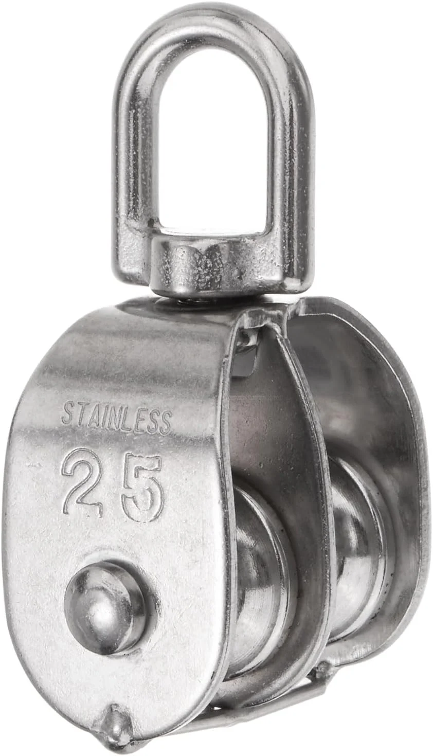 بلوک قرقره دوبل M25 یوکسل، قرقره ثابت چرخ بالابر استیل ضد زنگ، چرخ یدک کشی سیم آویزان جرثقیل، غلتک قرقره کابل طناب