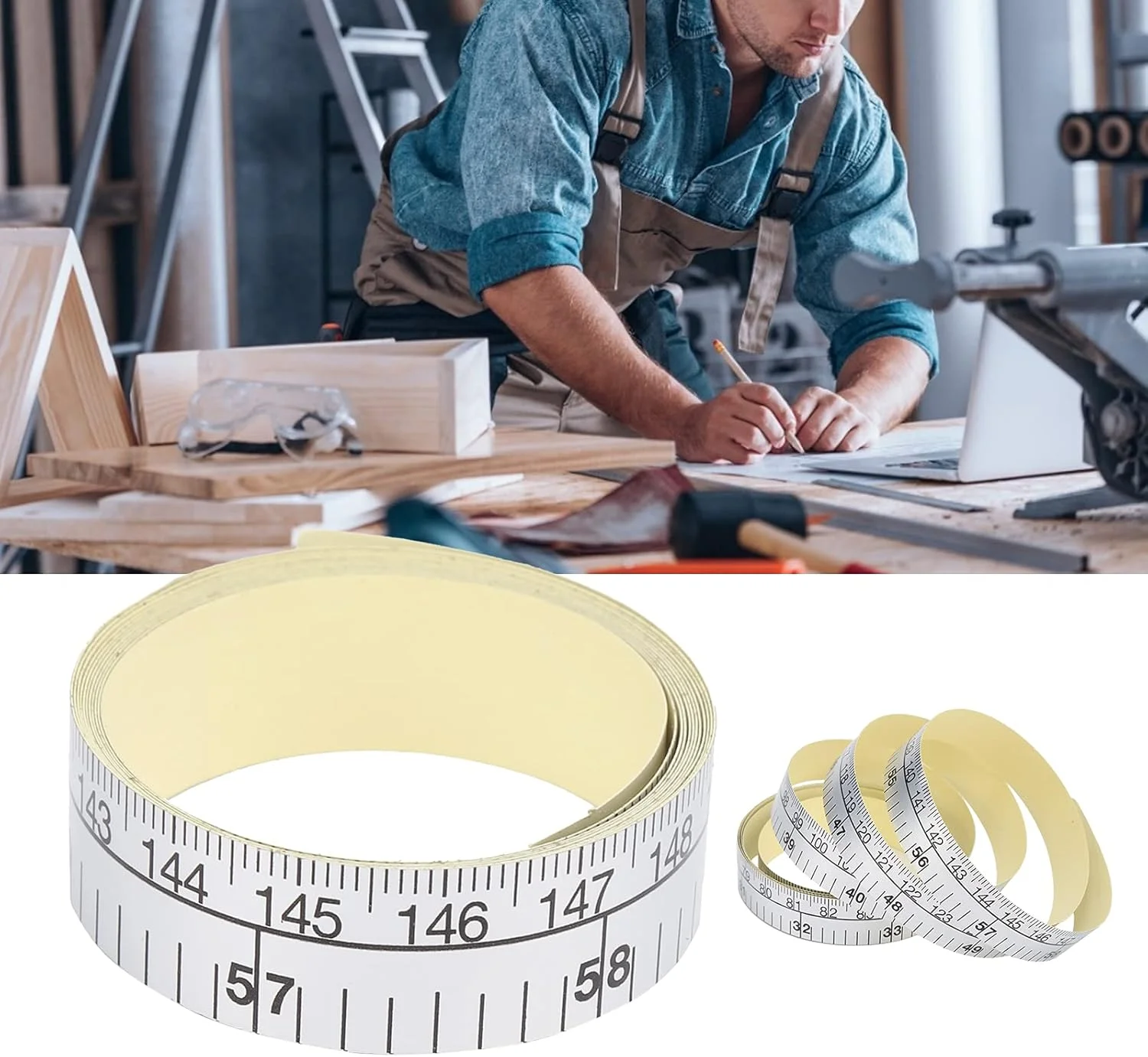 نوار اندازه گیری چسبی WGFOIP، نوار اندازه گیری خیاطی با مقیاس دوگانه، خط کش انعطاف پذیر نرم خیاطی برای میز خیاطی نوار اندازه گیری چسبی WGFOIP، نوار اندازه گیری خیاطی با مقیاس دوگانه، خط کش انعطاف پذیر نرم خیاطی برای میز خیاطی