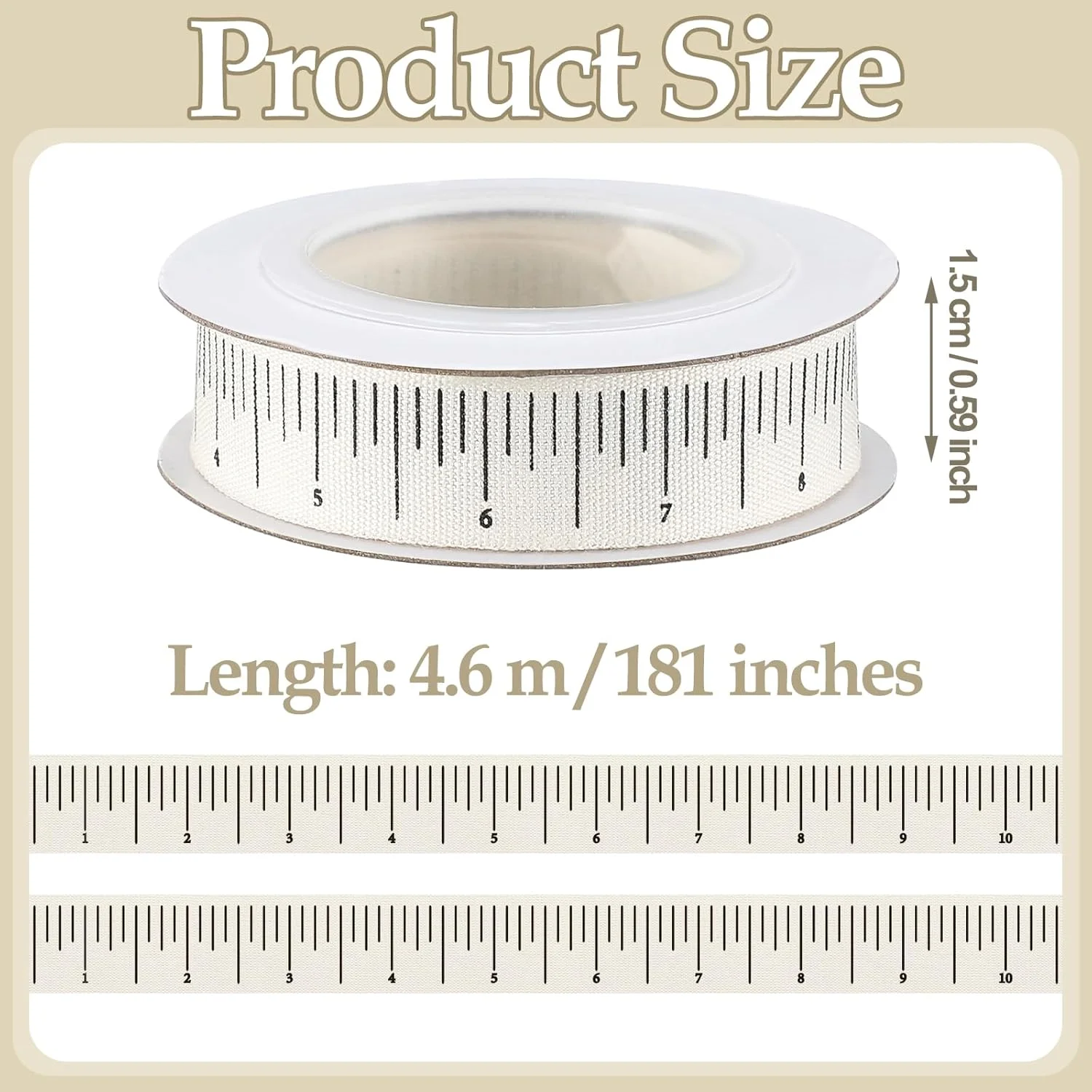 نوار اندازه گیری طرح خط کش Wavwavw، بسته 2 عددی، 10 یارد، نوار اندازه گیری پارچه ای پنبه ای، نوار خیاطی، مناسب برای کاردستی های مدرسه و لوازم هدیه (خط کش، سفید) نوار اندازه گیری طرح خط کش Wavwavw، بسته 2 عددی، 10 یارد، نوار اندازه گیری پارچه ای پنبه ای، نوار خیاطی، مناسب برای کاردستی های مدرسه و لوازم هدیه (خط کش، سفید)