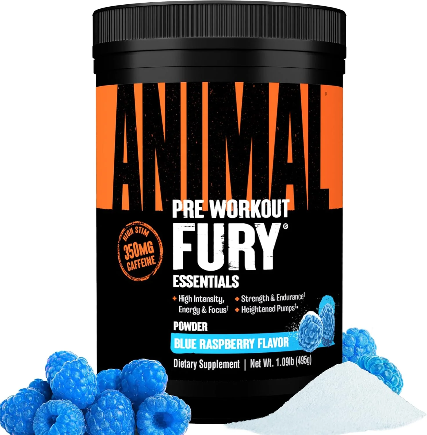 مکمل پودری قبل از تمرین Animal Fury برای انرژی و تمرکز - 5 گرم BCAA، 350 میلی گرم کافئین نیتریک اکسید بدون کراتین - محرک قوی برای بدنسازان - تمشک آبی - 30 سروینگ، 490 گرم مکمل پودری قبل از تمرین Animal Fury برای انرژی و تمرکز - 5 گرم BCAA، 350 میلی گرم کافئین نیتریک اکسید بدون کراتین - محرک قوی برای بدنسازان - تمشک آبی - 30 سروینگ، 490 گرم