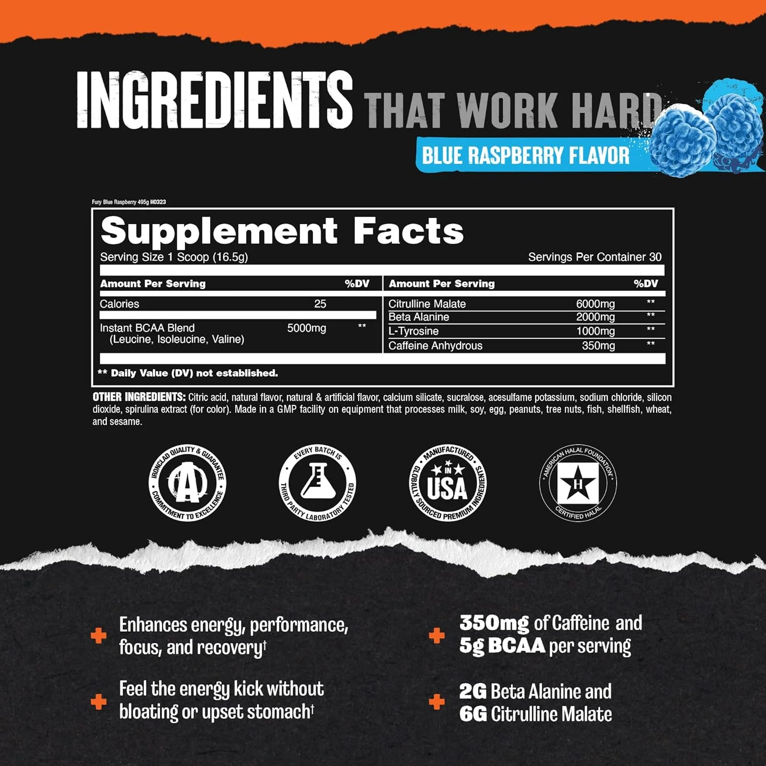 مکمل پودری قبل از تمرین Animal Fury برای انرژی و تمرکز - 5 گرم BCAA، 350 میلی گرم کافئین نیتریک اکسید بدون کراتین - محرک قوی برای بدنسازان - تمشک آبی - 30 سروینگ، 490 گرم مکمل پودری قبل از تمرین Animal Fury برای انرژی و تمرکز - 5 گرم BCAA، 350 میلی گرم کافئین نیتریک اکسید بدون کراتین - محرک قوی برای بدنسازان - تمشک آبی - 30 سروینگ، 490 گرم