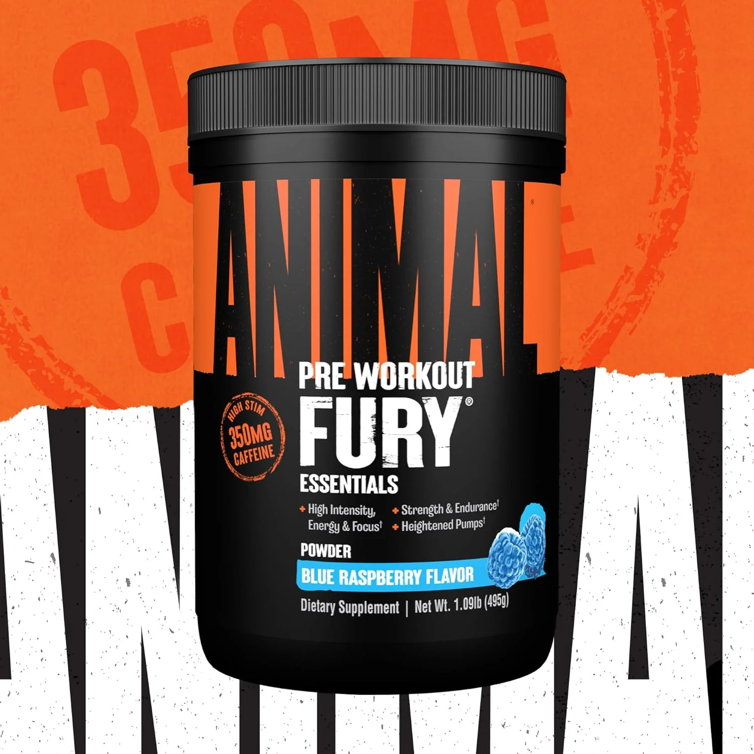 مکمل پودری قبل از تمرین Animal Fury برای انرژی و تمرکز - 5 گرم BCAA، 350 میلی گرم کافئین نیتریک اکسید بدون کراتین - محرک قوی برای بدنسازان - تمشک آبی - 30 سروینگ، 490 گرم مکمل پودری قبل از تمرین Animal Fury برای انرژی و تمرکز - 5 گرم BCAA، 350 میلی گرم کافئین نیتریک اکسید بدون کراتین - محرک قوی برای بدنسازان - تمشک آبی - 30 سروینگ، 490 گرم