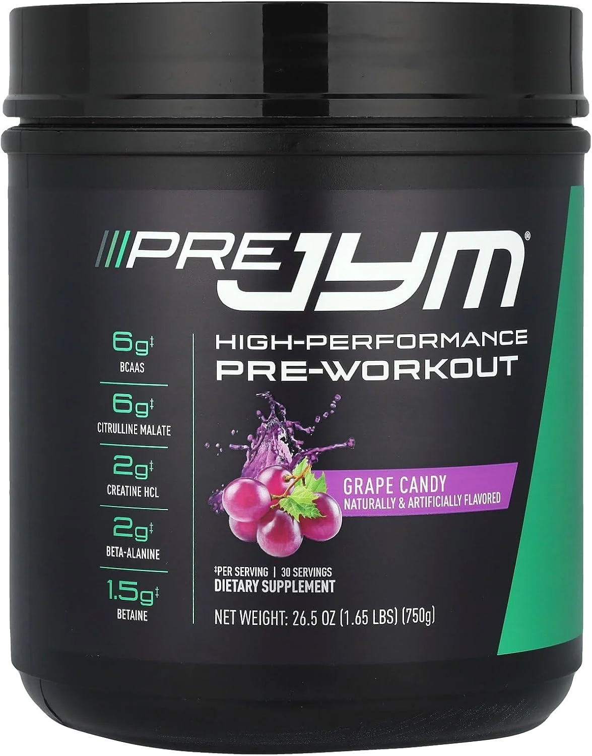 پودر مکمل قبل از تمرین JYM Supplement Science Pre JYM با طعم انگور کندی - حاوی BCAA، نوتروپیک، کراتین HCI، سیترولین، بتا آلانین، بتائین، تورین، هوپرزین، 30 سروینگ پودر مکمل قبل از تمرین JYM Supplement Science Pre JYM با طعم انگور کندی - حاوی BCAA، نوتروپیک، کراتین HCI، سیترولین، بتا آلانین، بتائین، تورین، هوپرزین، 30 سروینگ