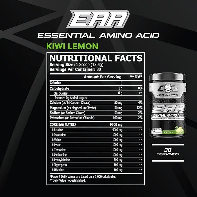کور چمپز EAA-30 Ser | رشد عضلات، ریکاوری و استقامت | 9.7 گرم EAAs و BCAAs | ال-ترئونین | ال-لیزین HCL | ال-متیونین | ال-فنیل آلانین | ال-تریپتوفان | ال-هیستیدین | ال-ایزولوسین | ال-لوسین | ال-والین (کیوی لیمو) کور چمپز EAA-30 Ser | رشد عضلات، ریکاوری و استقامت | 9.7 گرم EAAs و BCAAs | ال-ترئونین | ال-لیزین HCL | ال-متیونین | ال-فنیل آلانین | ال-تریپتوفان | ال-هیستیدین | ال-ایزولوسین | ال-لوسین | ال-والین (کیوی لیمو)