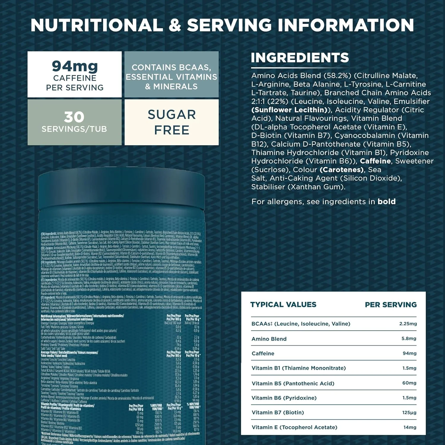مکمل پیش از تمرین Kinetica Sports Prefuel - طعم بری | حاوی 5.8 گرم ترکیب اسیدهای آمینه، 2.25 گرم BCAA و 92 میلی گرم کافئین در هر وعده، 30 سروینگ/300 گرم | حاوی ویتامین ها و مواد معدنی ضروری | پشتیبانی از عملکرد و افزایش انرژی مکمل پیش از تمرین Kinetica Sports Prefuel - طعم بری | حاوی 5.8 گرم ترکیب اسیدهای آمینه، 2.25 گرم BCAA و 92 میلی گرم کافئین در هر وعده، 30 سروینگ/300 گرم | حاوی ویتامین ها و مواد معدنی ضروری | پشتیبانی از عملکرد و افزایش انرژی