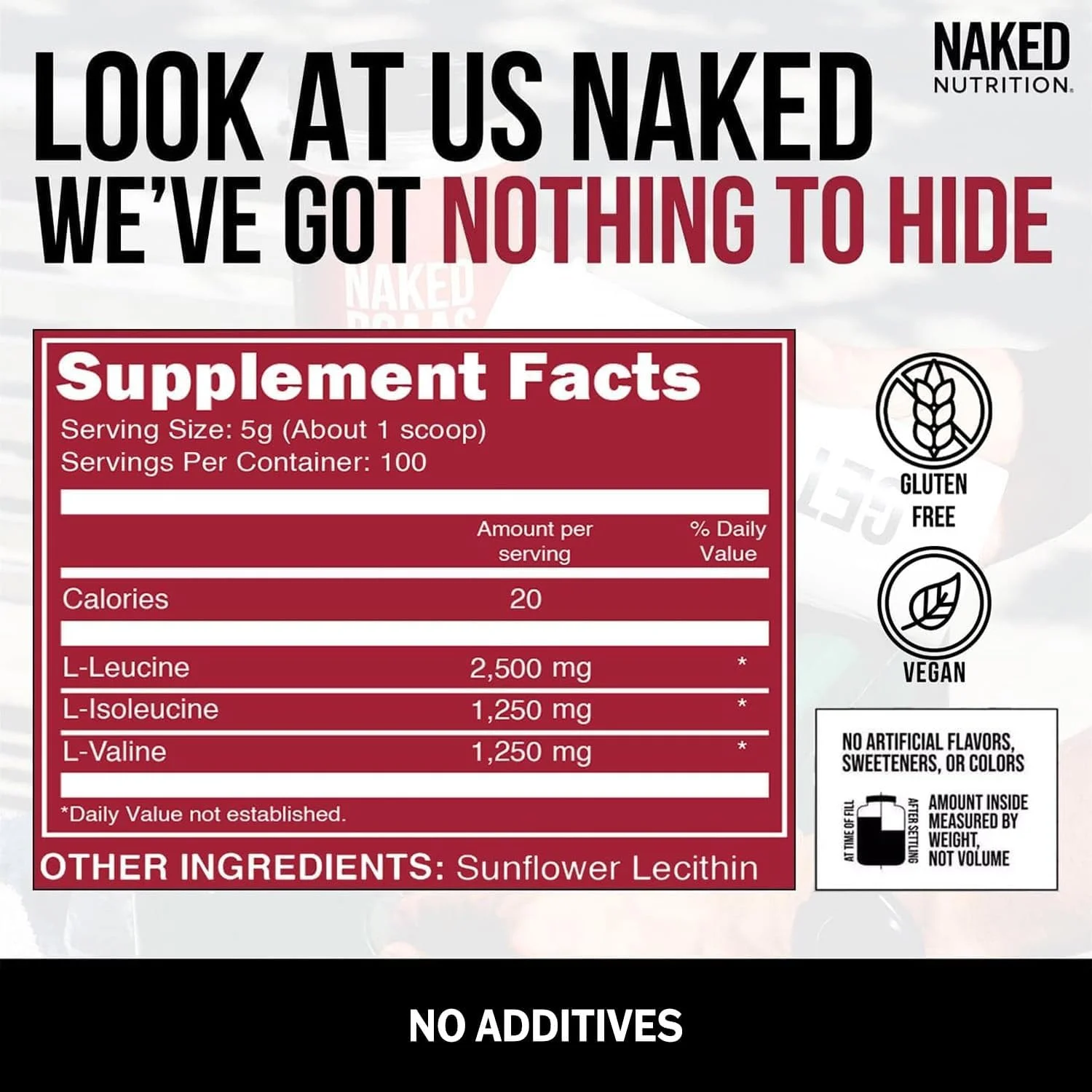 پودر اسیدهای آمینه BCAA Naked Nutrition Naked - 100 سروینگ - اسیدهای آمینه زنجیره ای شاخه دار بدون طعم وگان 500 گرم پودر اسیدهای آمینه BCAA Naked Nutrition Naked - 100 سروینگ - اسیدهای آمینه زنجیره ای شاخه دار بدون طعم وگان 500 گرم