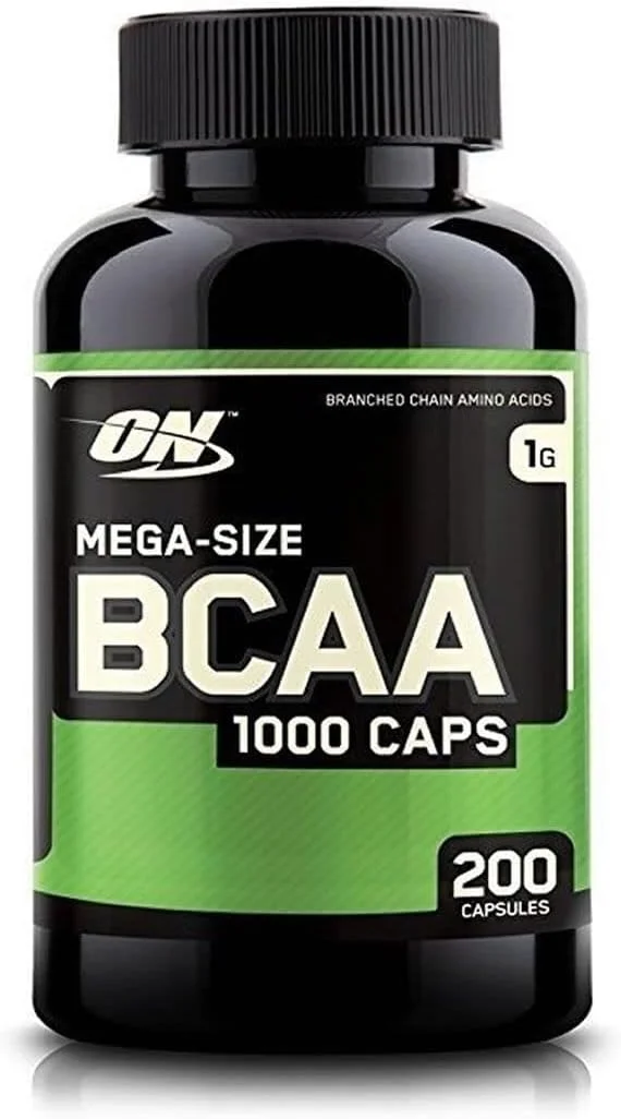 کپسول های آمینو اسیدهای شاخه ای ضروری OPTIMUM NUTRITION Instantized MEGA SIZE BCAA 1000، 1000 میلی گرم، 200 کپسول
