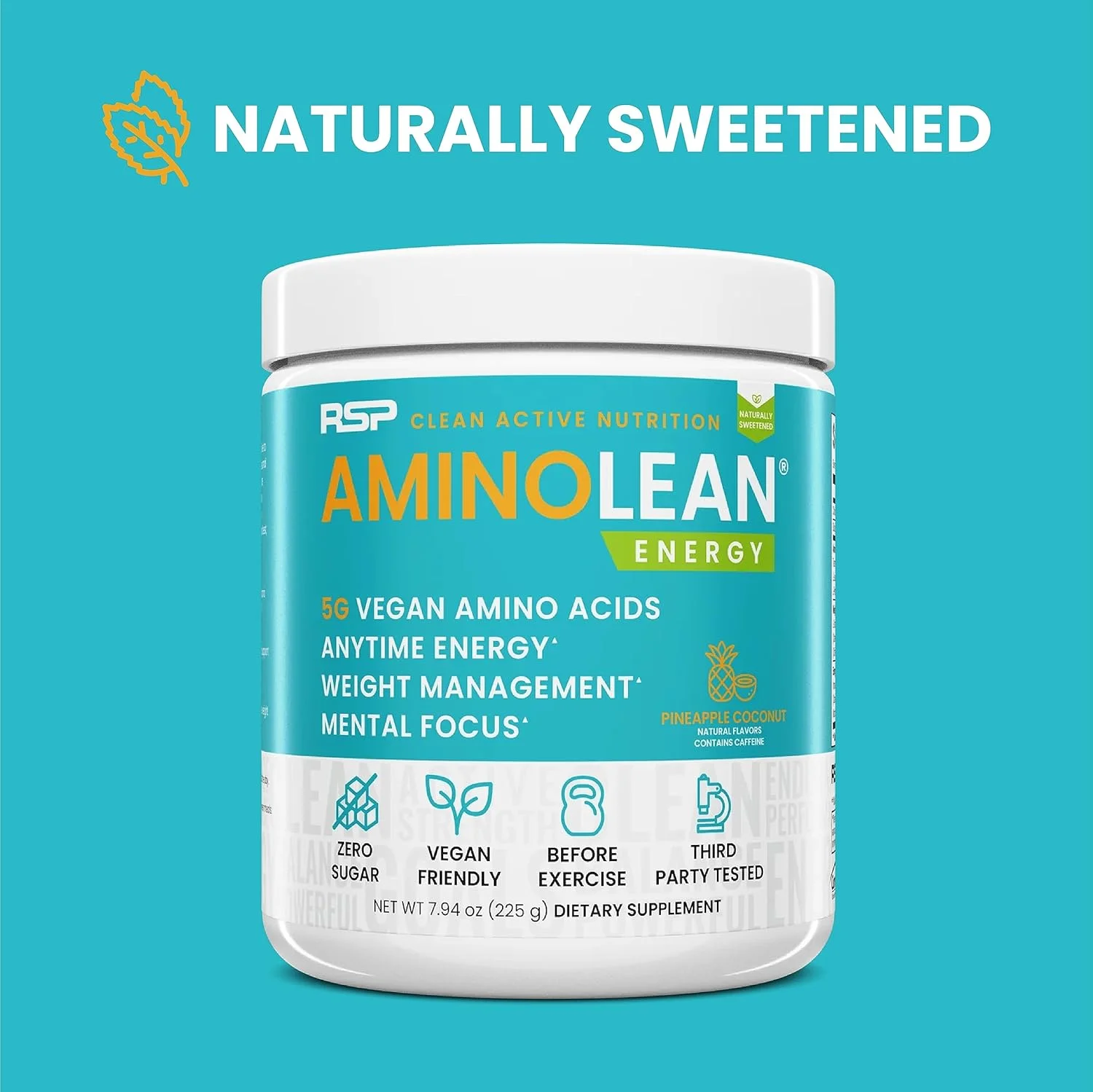 آمینولین وگان RSP Nutrition، آناناس نارگیل، 0.225 کیلوگرم آمینولین وگان RSP Nutrition، آناناس نارگیل، 0.225 کیلوگرم