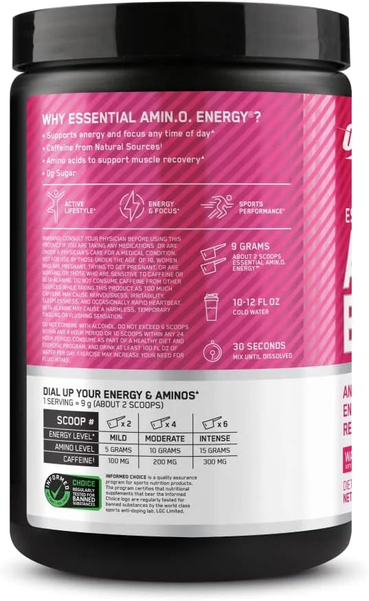 اپتیموم نوتریشن (ON) آمینو انرژی - مکمل قبل از تمرین حاوی چای سبز، BCAA، آمینو اسیدها، مناسب برای رژیم کتو، عصاره قهوه سبز، 0 گرم شکر، پودر انرژی در هر زمان - هندوانه، 270 گرم، 30 سروینگ اپتیموم نوتریشن (ON) آمینو انرژی - مکمل قبل از تمرین حاوی چای سبز، BCAA، آمینو اسیدها، مناسب برای رژیم کتو، عصاره قهوه سبز، 0 گرم شکر، پودر انرژی در هر زمان - هندوانه، 270 گرم، 30 سروینگ