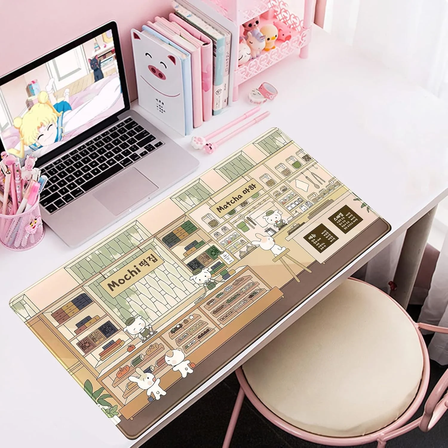 پد موس بزرگ و جذاب Kawaii برای میز، پد موس انیمه ای بژ: پد موس گیمینگ XXL با پایه لاستیکی ضد لغزش، لوازم جانبی زیبا برای میز کامپیوتر و لپ تاپ، ایده آل برای بازی و دفتر کار 31.5'' x 15.7'' پد موس بزرگ و جذاب Kawaii برای میز، پد موس انیمه ای بژ: پد موس گیمینگ XXL با پایه لاستیکی ضد لغزش، لوازم جانبی زیبا برای میز کامپیوتر و لپ تاپ، ایده آل برای بازی و دفتر کار 31.5'' x 15.7''