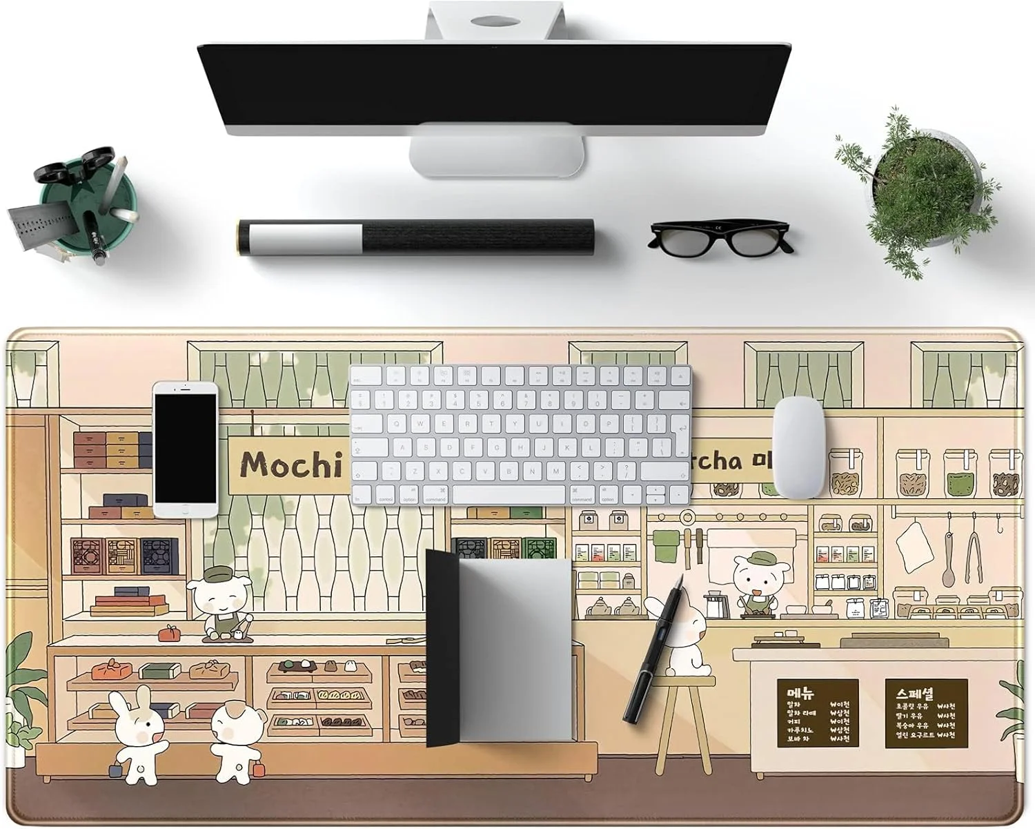 پد موس بزرگ و جذاب Kawaii برای میز، پد موس انیمه ای بژ: پد موس گیمینگ XXL با پایه لاستیکی ضد لغزش، لوازم جانبی زیبا برای میز کامپیوتر و لپ تاپ، ایده آل برای بازی و دفتر کار 31.5'' x 15.7'' پد موس بزرگ و جذاب Kawaii برای میز، پد موس انیمه ای بژ: پد موس گیمینگ XXL با پایه لاستیکی ضد لغزش، لوازم جانبی زیبا برای میز کامپیوتر و لپ تاپ، ایده آل برای بازی و دفتر کار 31.5'' x 15.7''