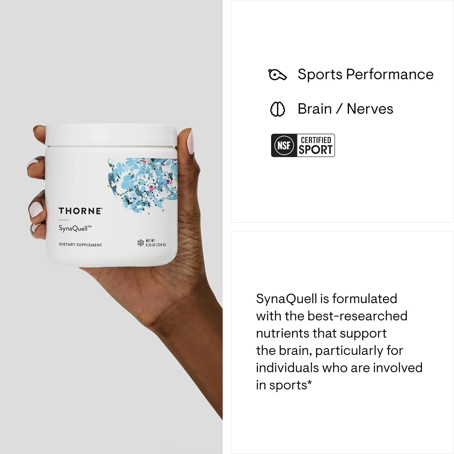 THORNE SynaQuell - پشتیبانی از مغز با BHB، BCAAs، CoQ10، DHA و نیکوتینامید ریبوزید - پشتیبانی از ساختار سالم مغز و عملکرد شناختی* - دارای گواهینامه NSF برای ورزش - 8.17 اونس - 30 سروینگ THORNE SynaQuell - پشتیبانی از مغز با BHB، BCAAs، CoQ10، DHA و نیکوتینامید ریبوزید - پشتیبانی از ساختار سالم مغز و عملکرد شناختی* - دارای گواهینامه NSF برای ورزش - 8.17 اونس - 30 سروینگ