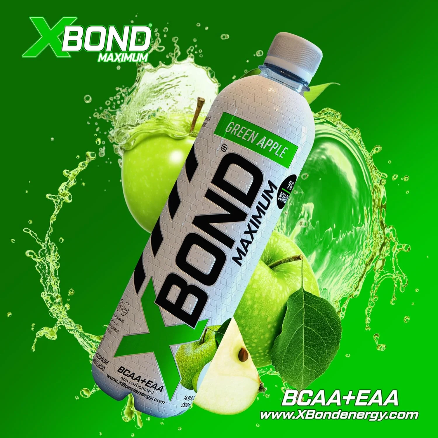 نوشیدنی غیر گازدار سیب سبز X-BOND Maximum Recovery، حداکثر نوشیدنی آمینو - 9 گرم BCAA + الکترولیت های EAA - 16 fl oz (500 ml)، بدون شکر، 34 کالری، 60 میلی گرم کافئین، بسته 12 عددی نوشیدنی غیر گازدار سیب سبز X-BOND Maximum Recovery، حداکثر نوشیدنی آمینو - 9 گرم BCAA + الکترولیت های EAA - 16 fl oz (500 ml)، بدون شکر، 34 کالری، 60 میلی گرم کافئین، بسته 12 عددی