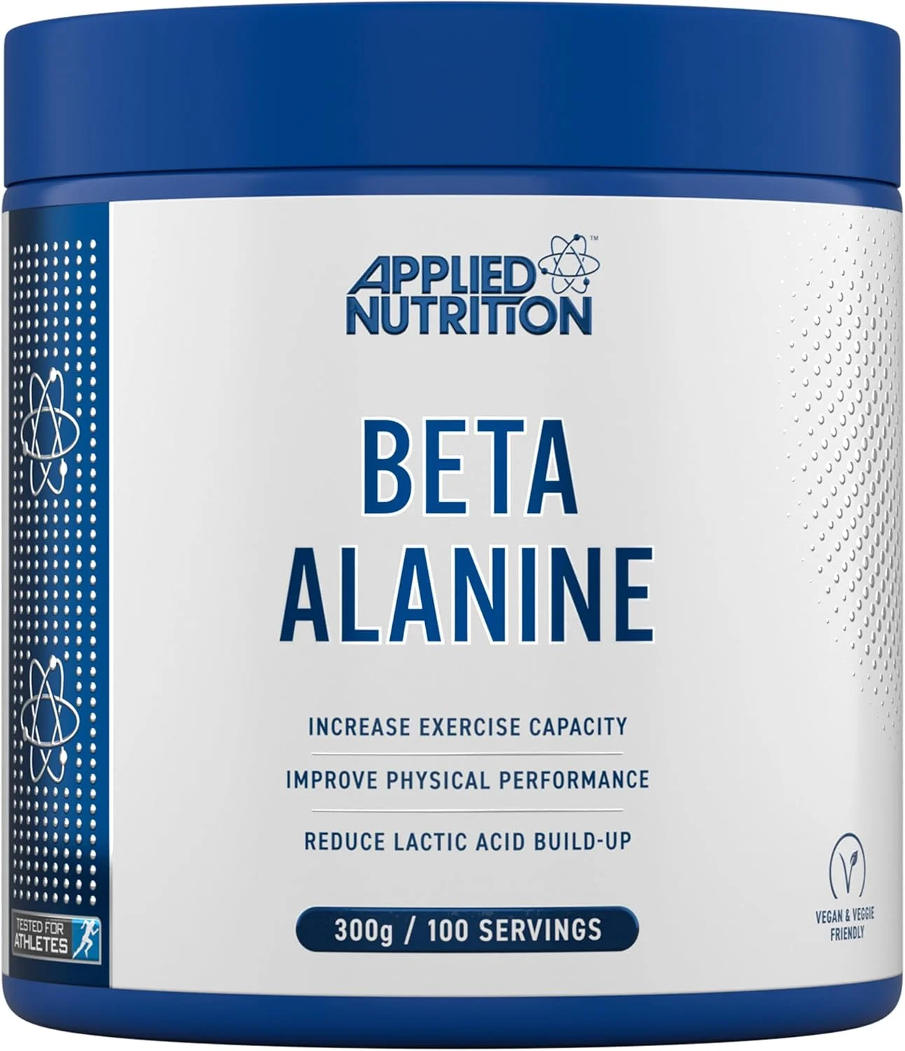 پودر آمینو اسید بتا آلانین Applied Nutrition قبل از تمرین، 3000 میلی گرم در هر وعده، افزایش دهنده مدت زمان تمرین و عملکرد فیزیکی، بدون گلوتن، مناسب برای گیاهخواران (300 گرم - 100 وعده) (بدون طعم)