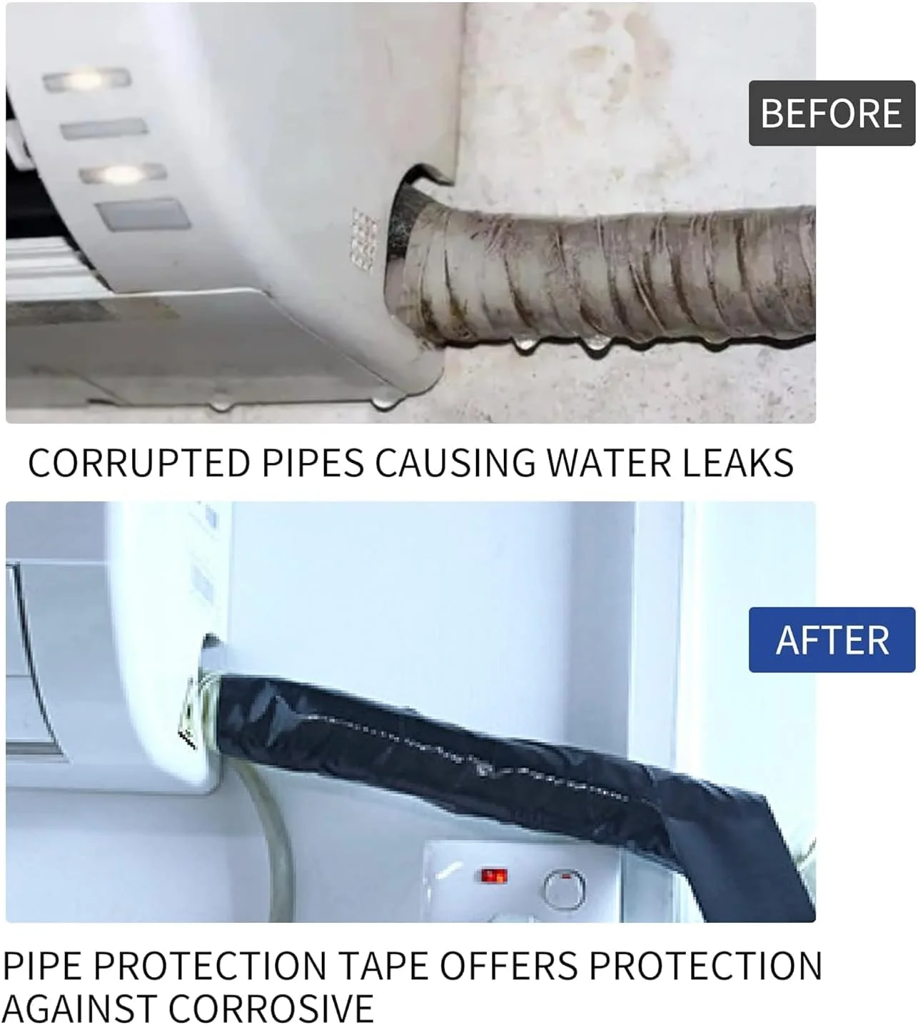 نوار محافظ لوله ضد خوردگی PVC مقاوم در برابر آب و هوا Biella™ - 2 اینچ در 50 فوت (مشکی)