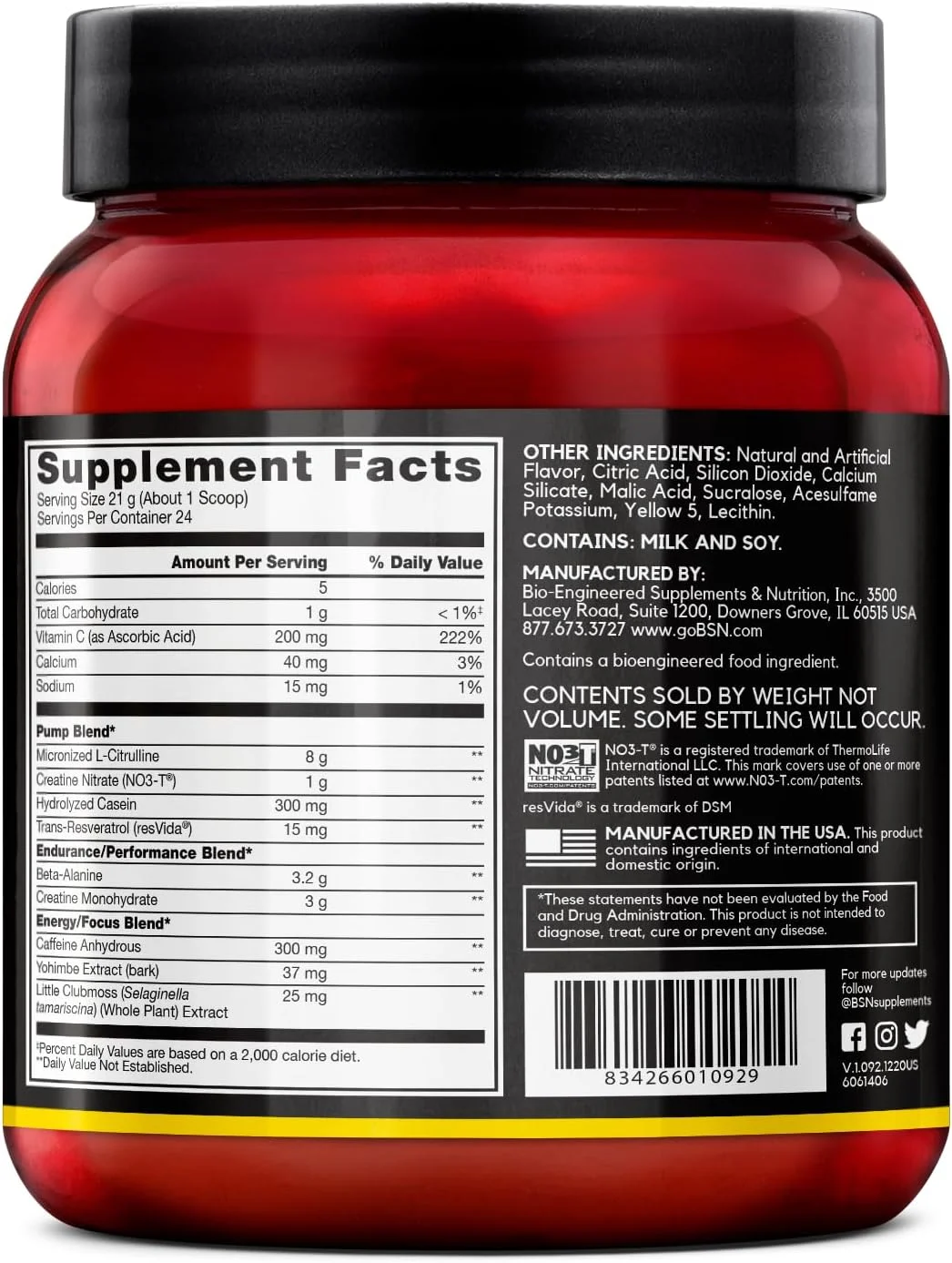پودر مکمل قبل از تمرین BSN N.O.-XPLODE Vaso با 8 گرم ال-سیترولین و 3.2 گرم بتا-آلانین و انرژی، طعم: آناناس پمپ، 24 سروینگ پودر مکمل قبل از تمرین BSN N.O.-XPLODE Vaso با 8 گرم ال-سیترولین و 3.2 گرم بتا-آلانین و انرژی، طعم: آناناس پمپ، 24 سروینگ