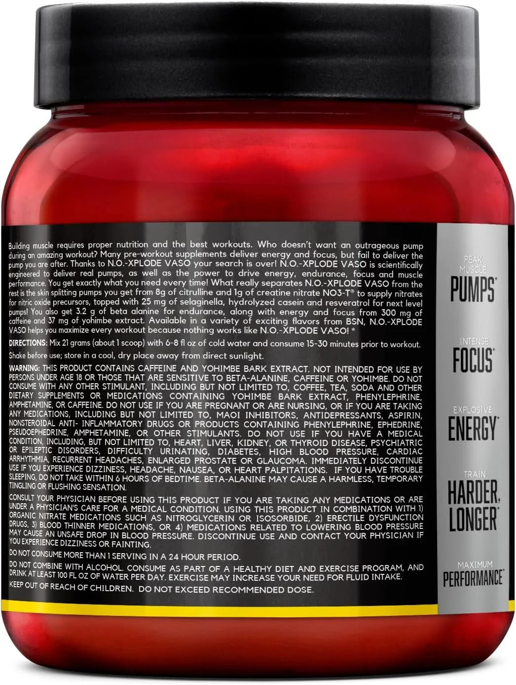 پودر مکمل قبل از تمرین BSN N.O.-XPLODE Vaso با 8 گرم ال-سیترولین و 3.2 گرم بتا-آلانین و انرژی، طعم: آناناس پمپ، 24 سروینگ پودر مکمل قبل از تمرین BSN N.O.-XPLODE Vaso با 8 گرم ال-سیترولین و 3.2 گرم بتا-آلانین و انرژی، طعم: آناناس پمپ، 24 سروینگ