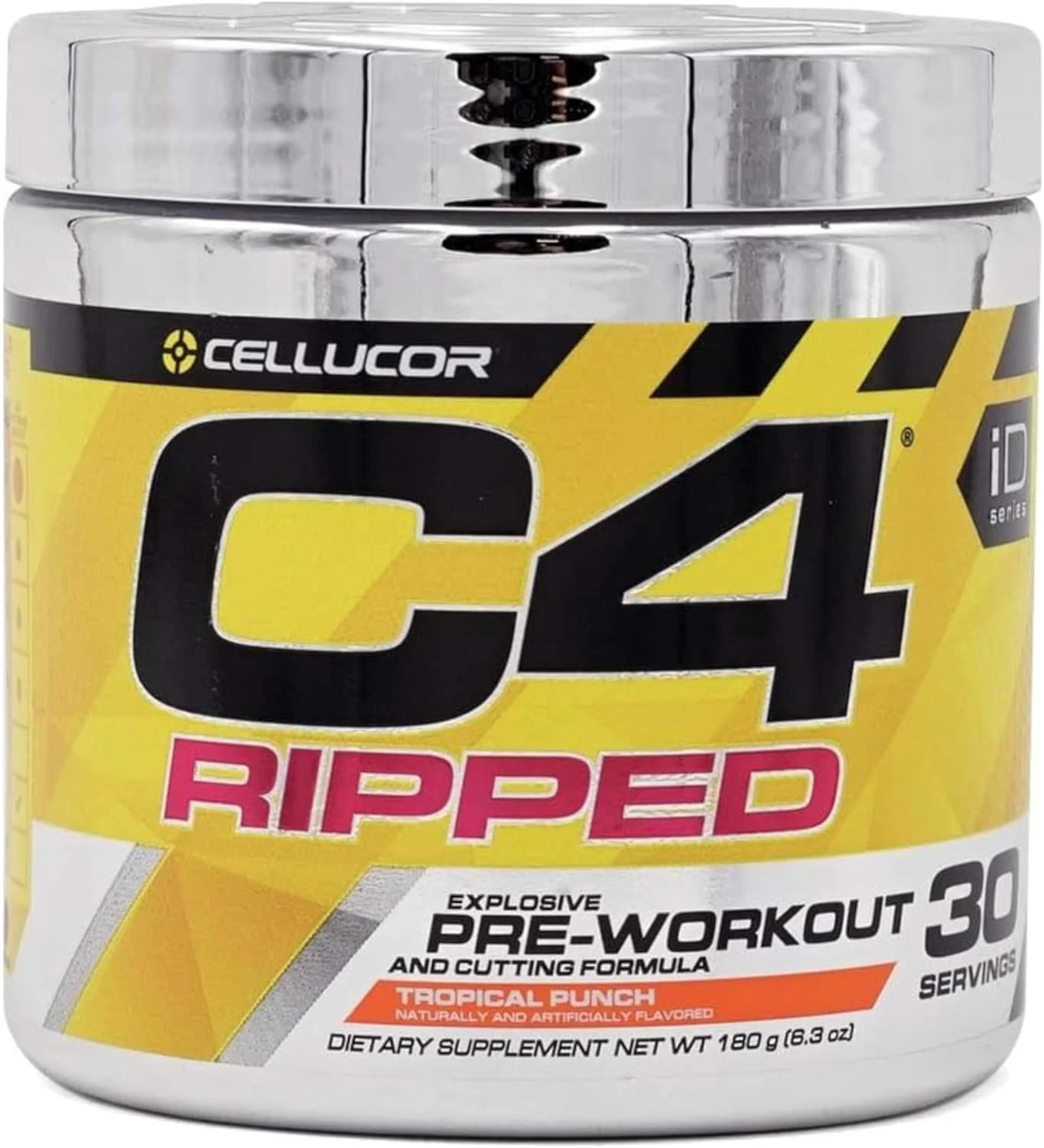 پودر مکمل قبل از تمرین Cellucor C4 Ripped با طعم پانچ گرمسیری | بدون کراتین + مکمل انرژی قبل از تمرین بدون شکر برای مردان و زنان | 150 میلی گرم کافئین + بتا آلانین | 30 سروینگ (بسته بندی ممکن است متفاوت باشد)