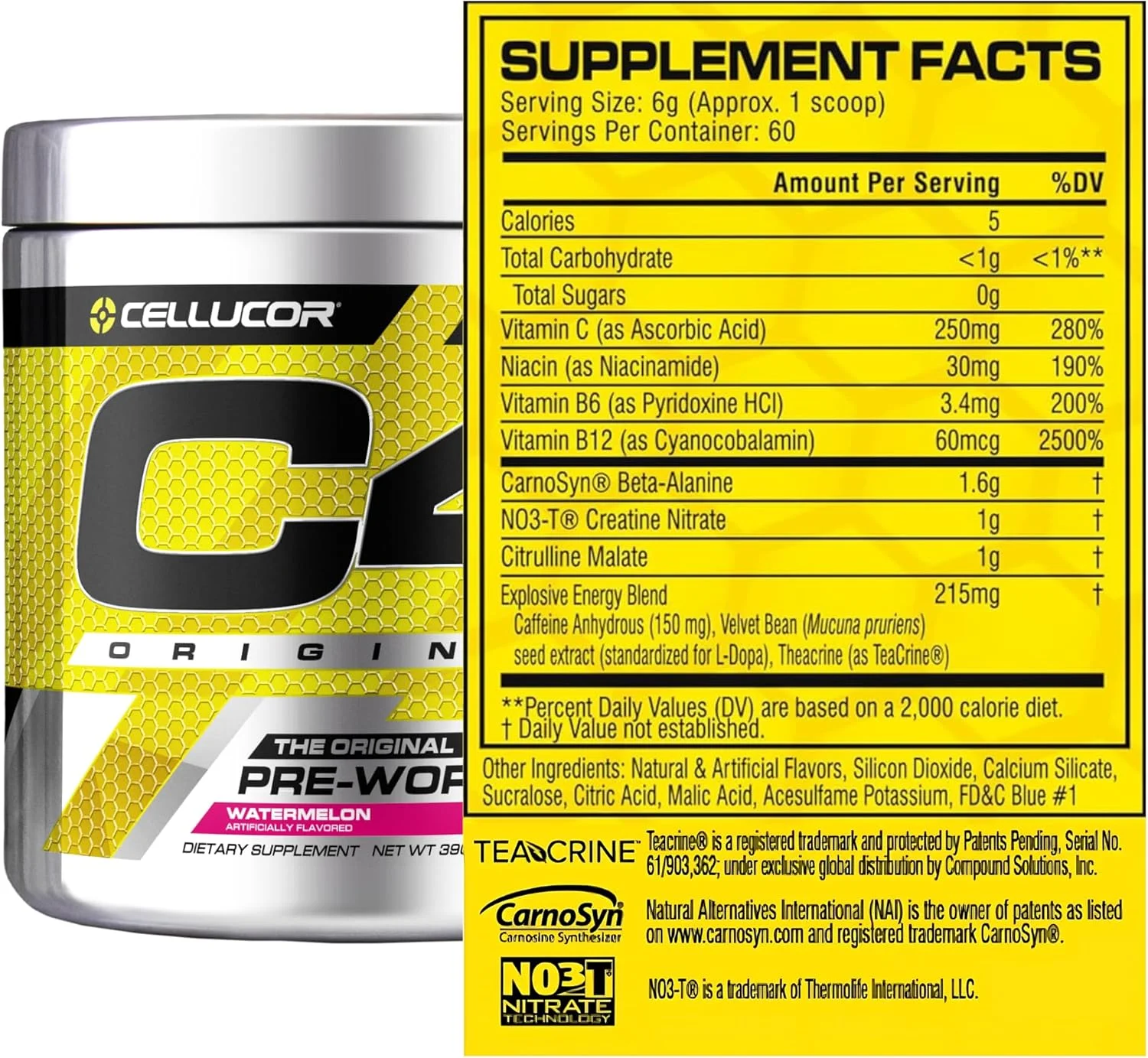 مکمل پودر انرژی زا قبل از تمرین Cellucor C4 Original برای مردان و زنان - با کراتین، کافئین، تقویت کننده اکسید نیتریک، سیترولین و بتا آلانین طعم هندوانه - 60 سروینگ (بسته بندی ممکن است متفاوت باشد) مکمل پودر انرژی زا قبل از تمرین Cellucor C4 Original برای مردان و زنان - با کراتین، کافئین، تقویت کننده اکسید نیتریک، سیترولین و بتا آلانین طعم هندوانه - 60 سروینگ (بسته بندی ممکن است متفاوت باشد)