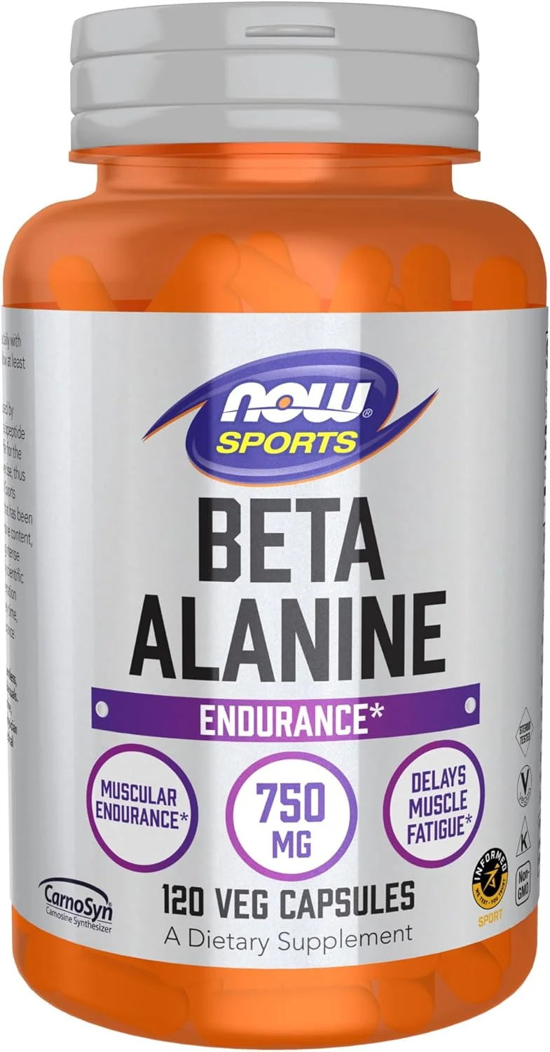 NOW Sports Nutrition، بتا-آلانین 750 میلی گرم، تاخیر در خستگی عضلات*، استقامت*، 120 کپسول گیاهی