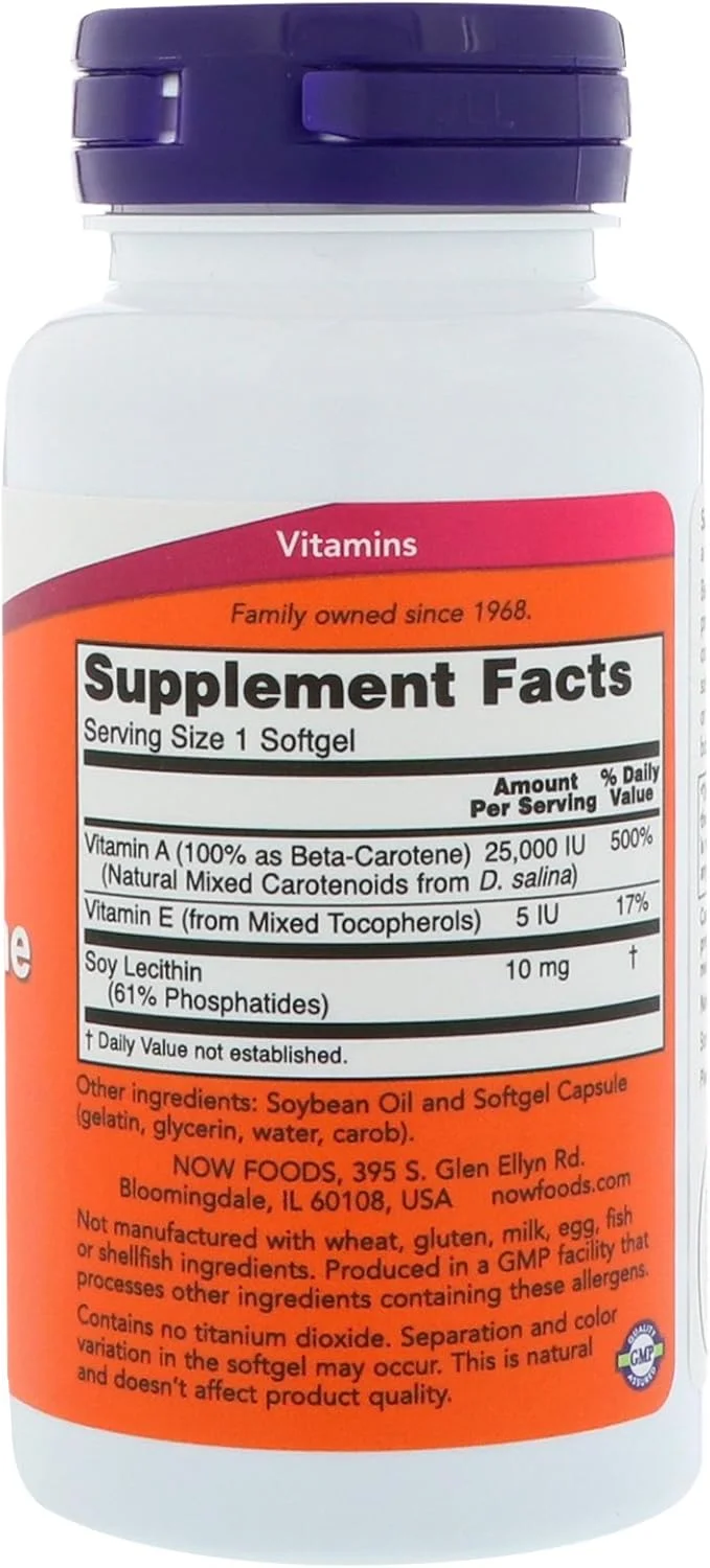 Now Foods - بتا کاروتن (طبیعی) D. Salina با کاروتنوئیدهای مخلوط 25000 واحد بین المللی 53538 Now Foods - بتا کاروتن (طبیعی) D. Salina با کاروتنوئیدهای مخلوط 25000 واحد بین المللی 53538