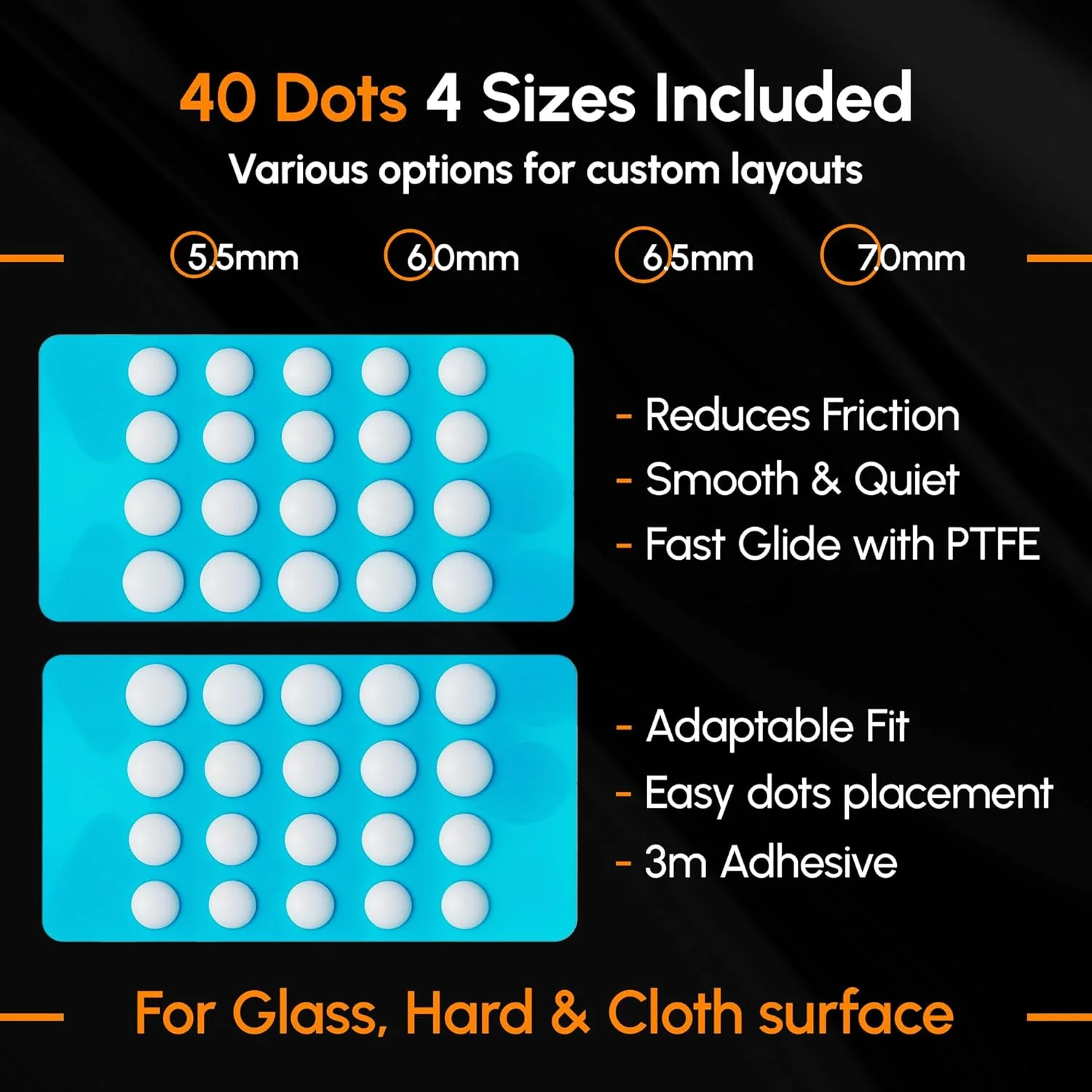 اسکیت های ماوس گیمینگ ESPTIGER ICE PTFE V2 - نقاط DIY/Universal