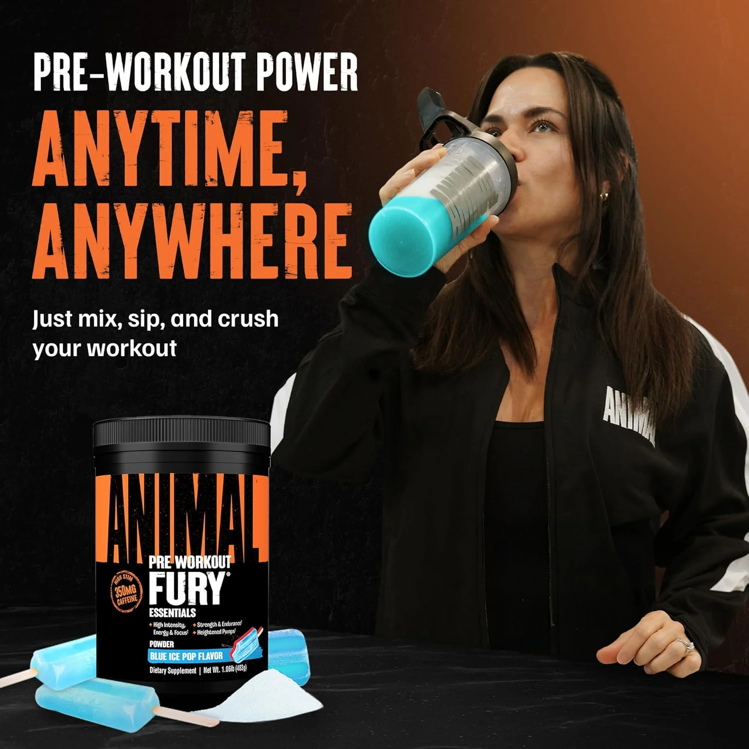 Animal Fury - مکمل پودری قبل از تمرین برای انرژی و تمرکز - 5 گرم BCAA، 350 میلی گرم کافئین، نیتریک اکسید، بدون کراتین - محرک قوی برای بدنسازان - آیس پاپ، 30 سروینگ Animal Fury - مکمل پودری قبل از تمرین برای انرژی و تمرکز - 5 گرم BCAA، 350 میلی گرم کافئین، نیتریک اکسید، بدون کراتین - محرک قوی برای بدنسازان - آیس پاپ، 30 سروینگ