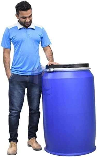 بشکه 220 لیتری مواد غذایی Biella، رنگ آبی، مخزن ذخیره سازی PVC درب باز برای مصارف گوناگون