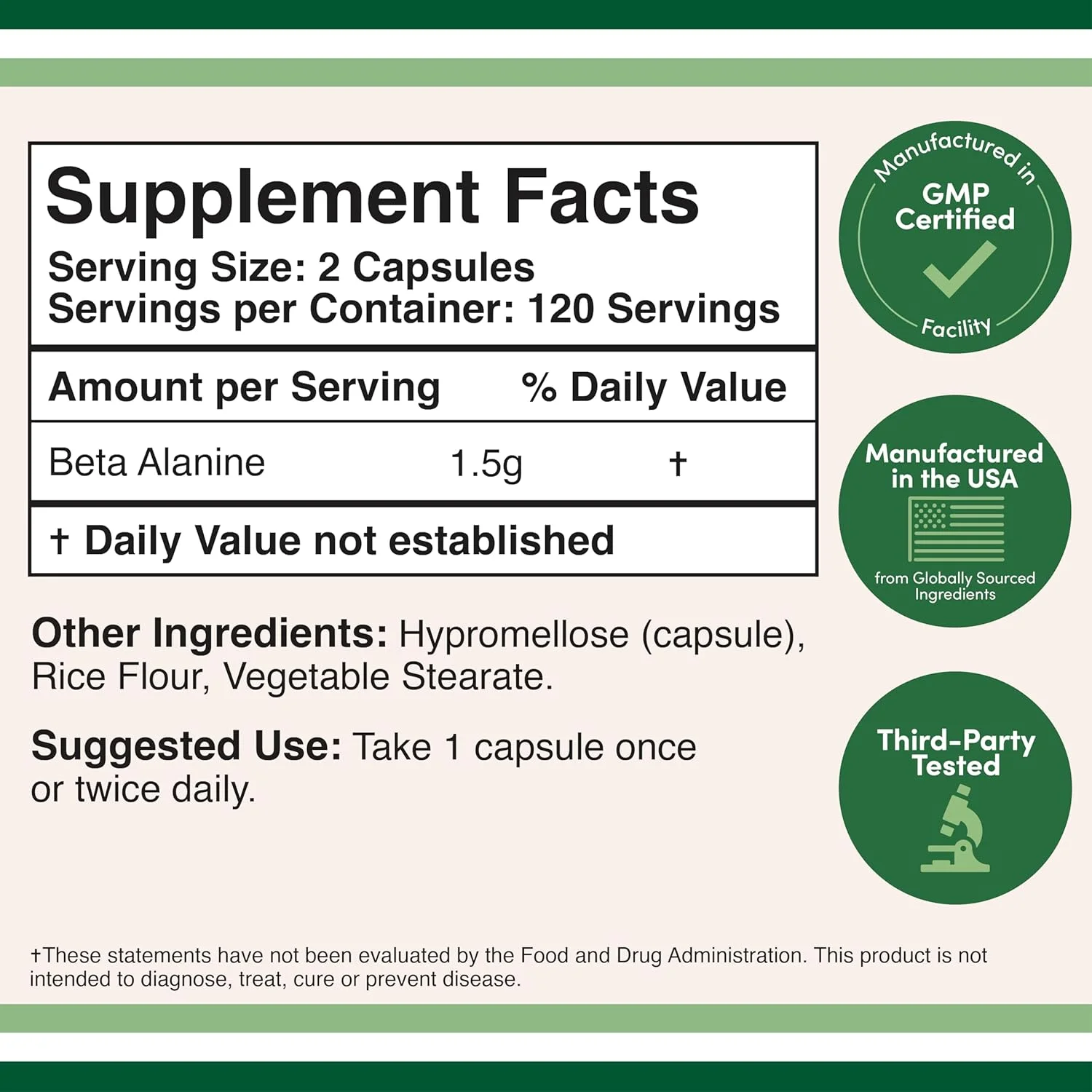 کپسول های بتا آلانین Double Wood Supplements (سروینگ 1.5 گرمی، 240 کپسول) برای خستگی عضلانی و استقامت (تولید و آزمایش شده در ایالات متحده آمریکا) کپسول های بتا آلانین Double Wood Supplements (سروینگ 1.5 گرمی، 240 کپسول) برای خستگی عضلانی و استقامت (تولید و آزمایش شده در ایالات متحده آمریکا)