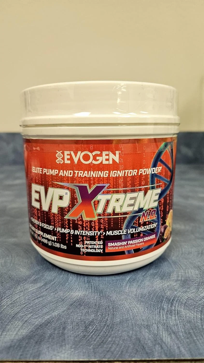 مکمل قبل از تمرین Evogen EVP Xtreme NO | آرژنین نیترات، بتا آلانین، سیترولین، اکسید نیتریک، پمپ عضلانی | 40 سروینگ (Smashin' Passion Orange) مکمل قبل از تمرین Evogen EVP Xtreme NO | آرژنین نیترات، بتا آلانین، سیترولین، اکسید نیتریک، پمپ عضلانی | 40 سروینگ (Smashin' Passion Orange)
