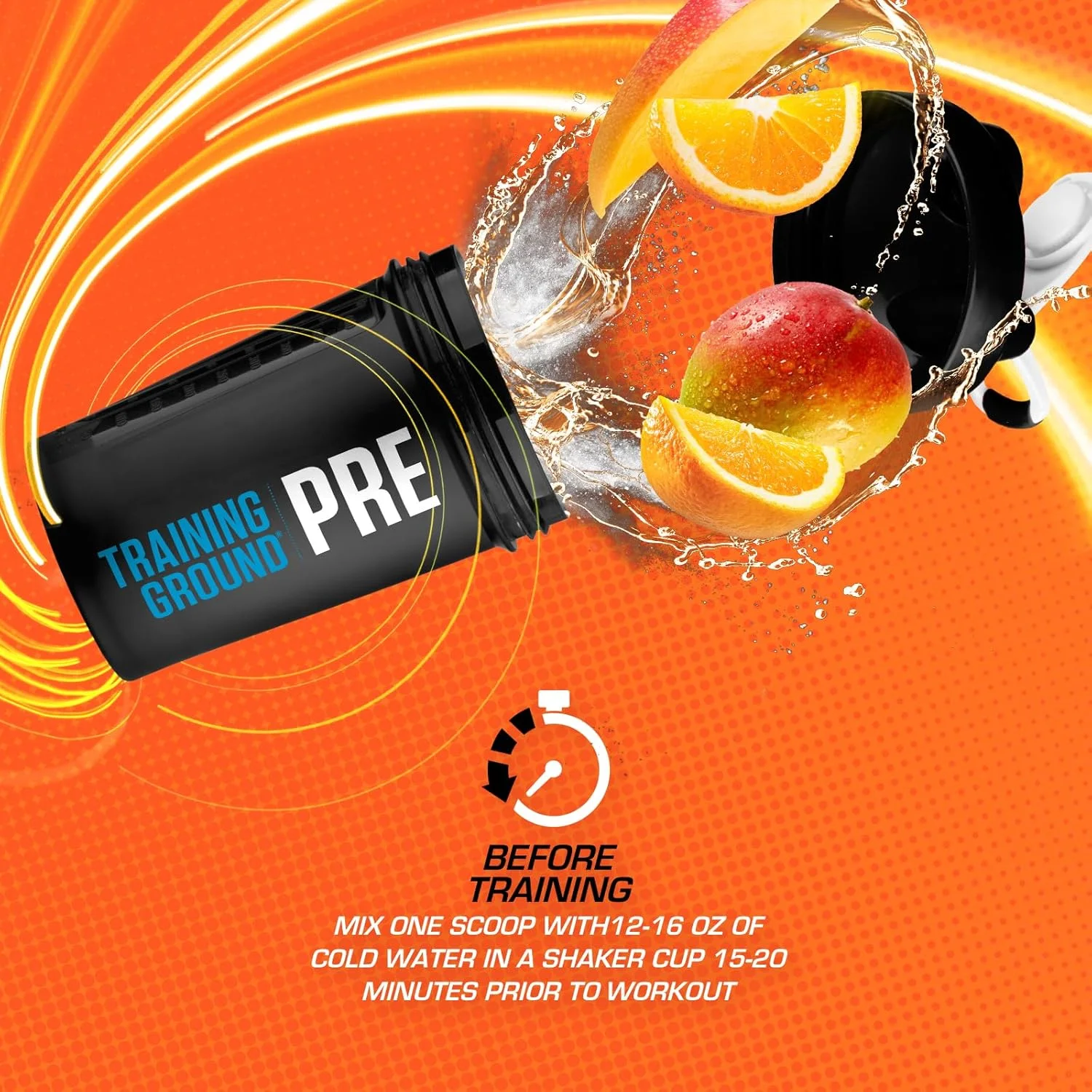 مکمل قبل از تمرین EFX SPORTS Training Ground با طعم انبه پرتقالی، حاوی 6.5 گرم سیترولین، 2.5 گرم HydroMax گلیسرول، 1.2 گرم بتا آلانین و 1.5 گرم تیروزین مکمل قبل از تمرین EFX SPORTS Training Ground با طعم انبه پرتقالی، حاوی 6.5 گرم سیترولین، 2.5 گرم HydroMax گلیسرول، 1.2 گرم بتا آلانین و 1.5 گرم تیروزین