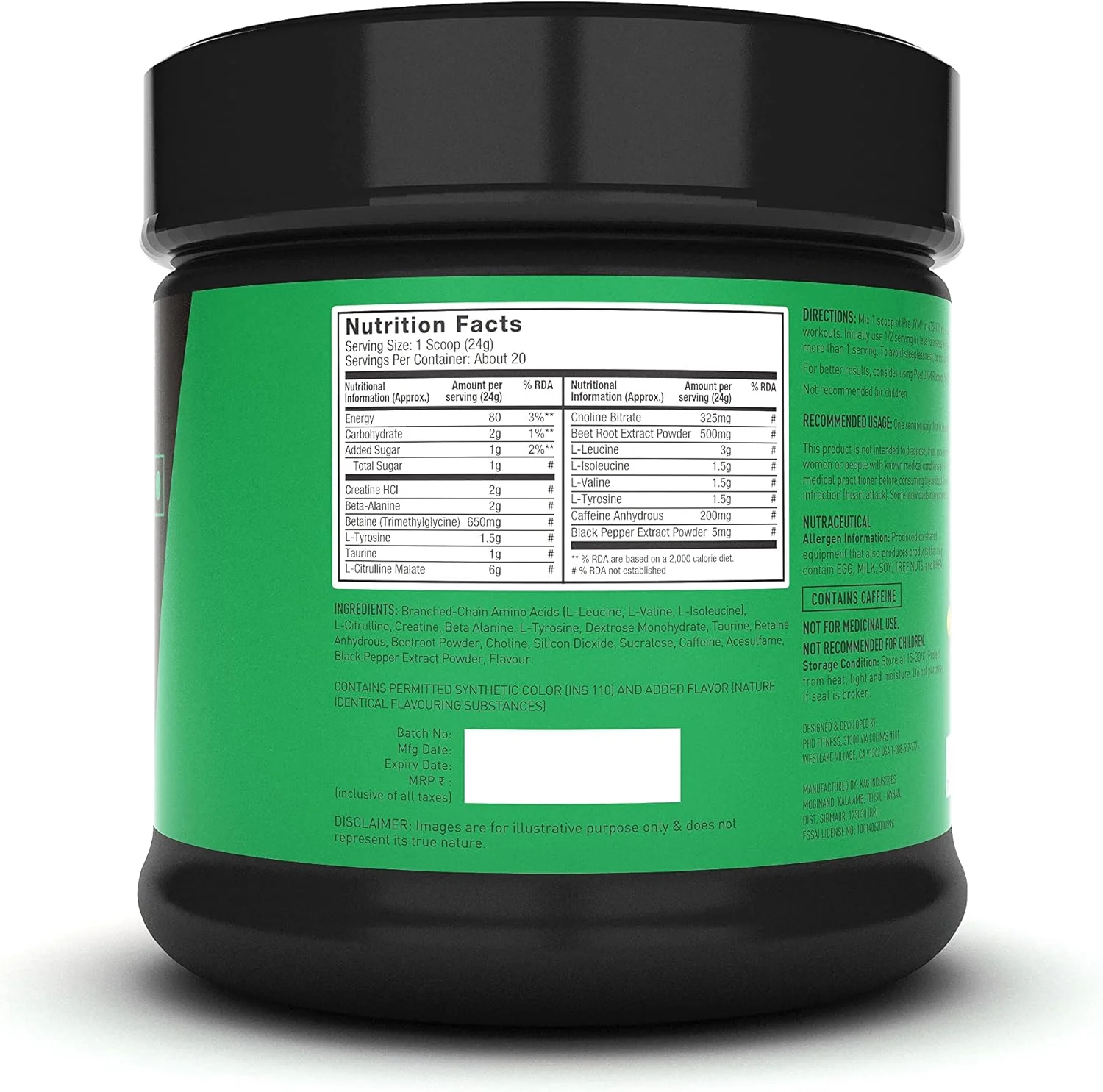مکمل قبل از تمرین با عملکرد بالا پری جیم (6 گرم BCAA و سیترولین مالات، 2 گرم کراتین HCL و بتا آلانین، 650 میلی گرم بتائین) - 500 گرم (نارنگی)
